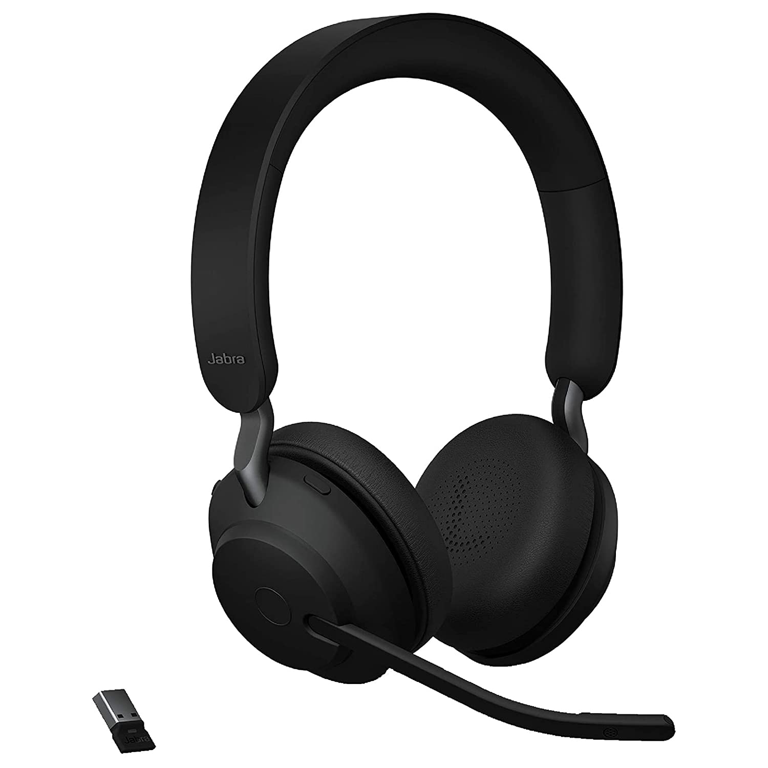 Jabra Evolve2 65 Wireless Bluetooth Headset with Passive Noise Cancellation - 37-Hour Battery Life, UC-Optimized Stereo Headphones for Office & Remote Work (Black) - Perfect for Video Calls, Online Meetings & Focused Work Sessions