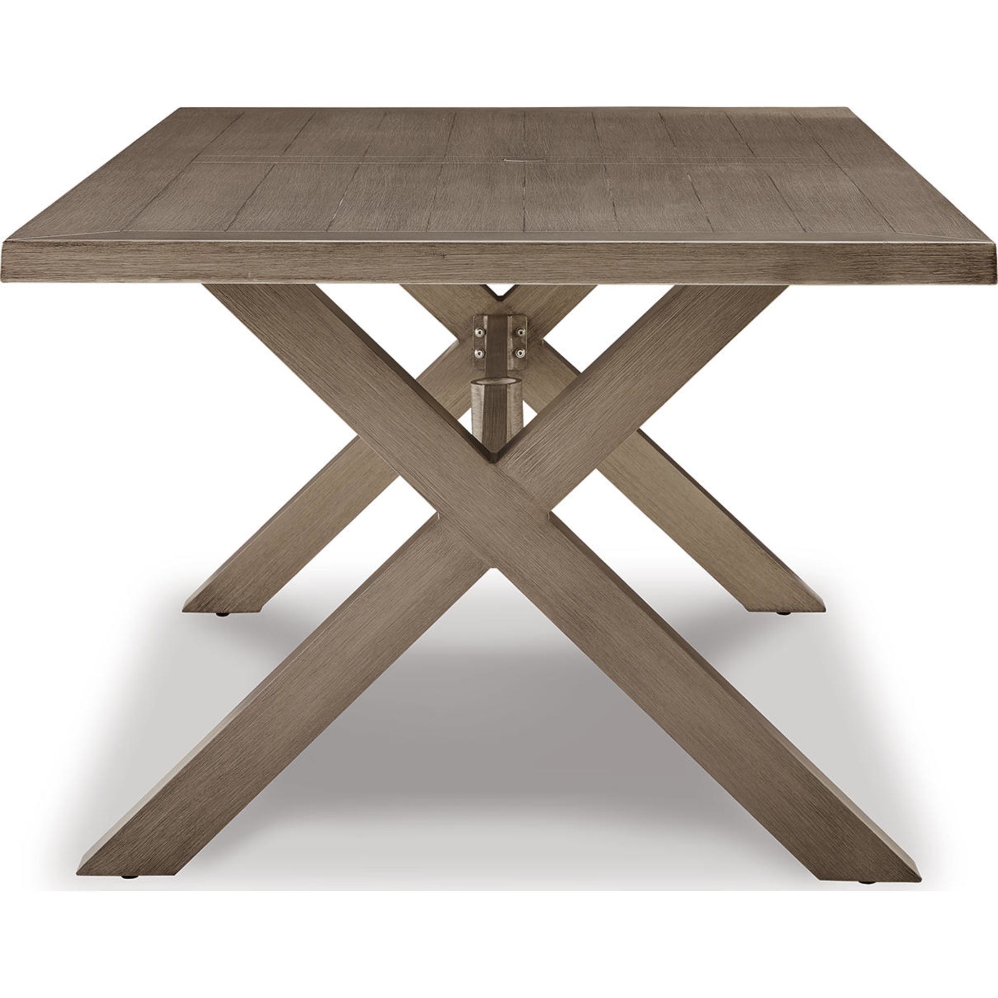 Beachfront Outdoor Rectangle Dining Table - Weather-Resistant Beige Patio Furniture for Poolside, Garden, and Backyard Dining