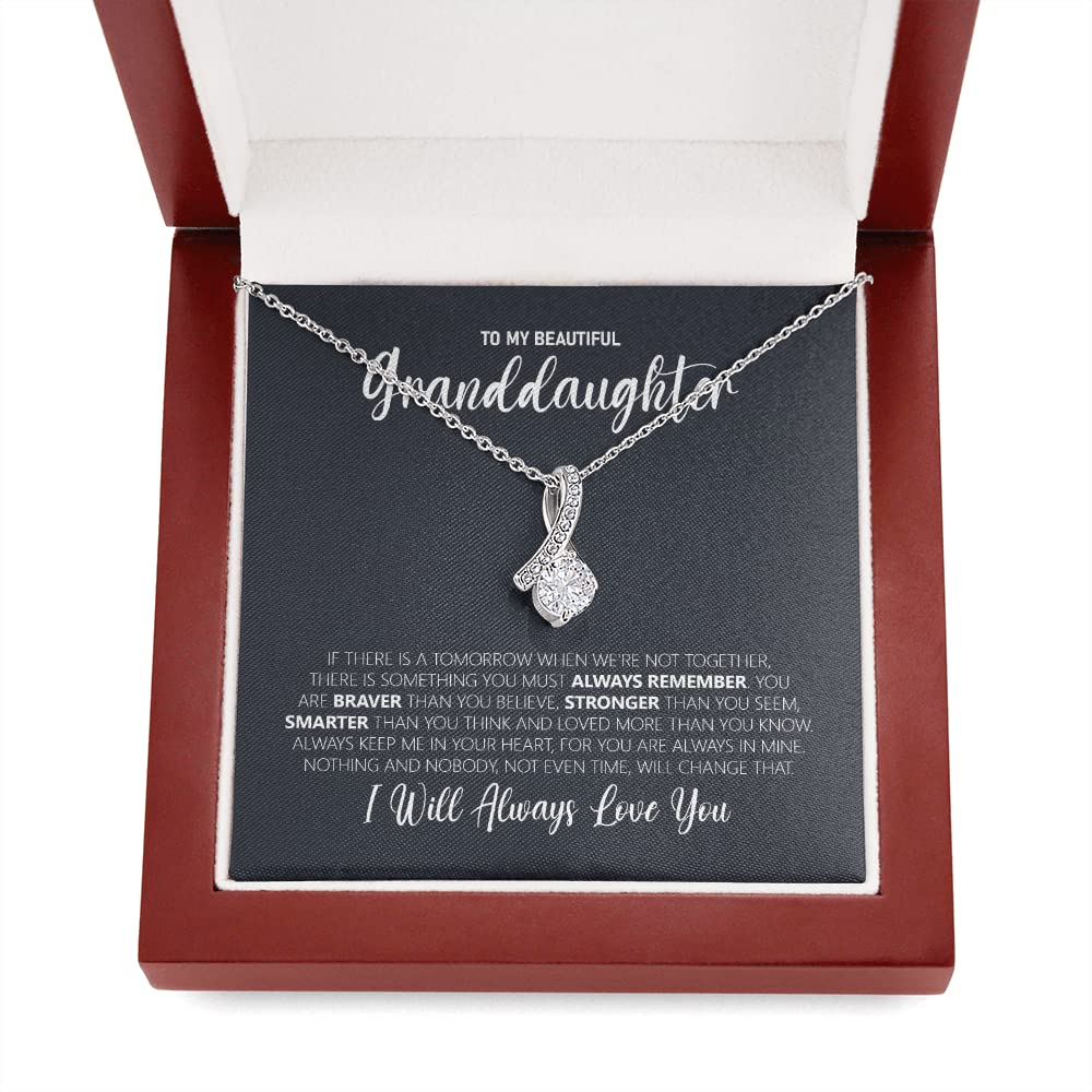 Grandmother to Granddaughter Necklace - Heart Pendant Jewelry Gift for Granddaughters from Grandma - Perfect for Birthdays, Graduation & Family Keepsakes