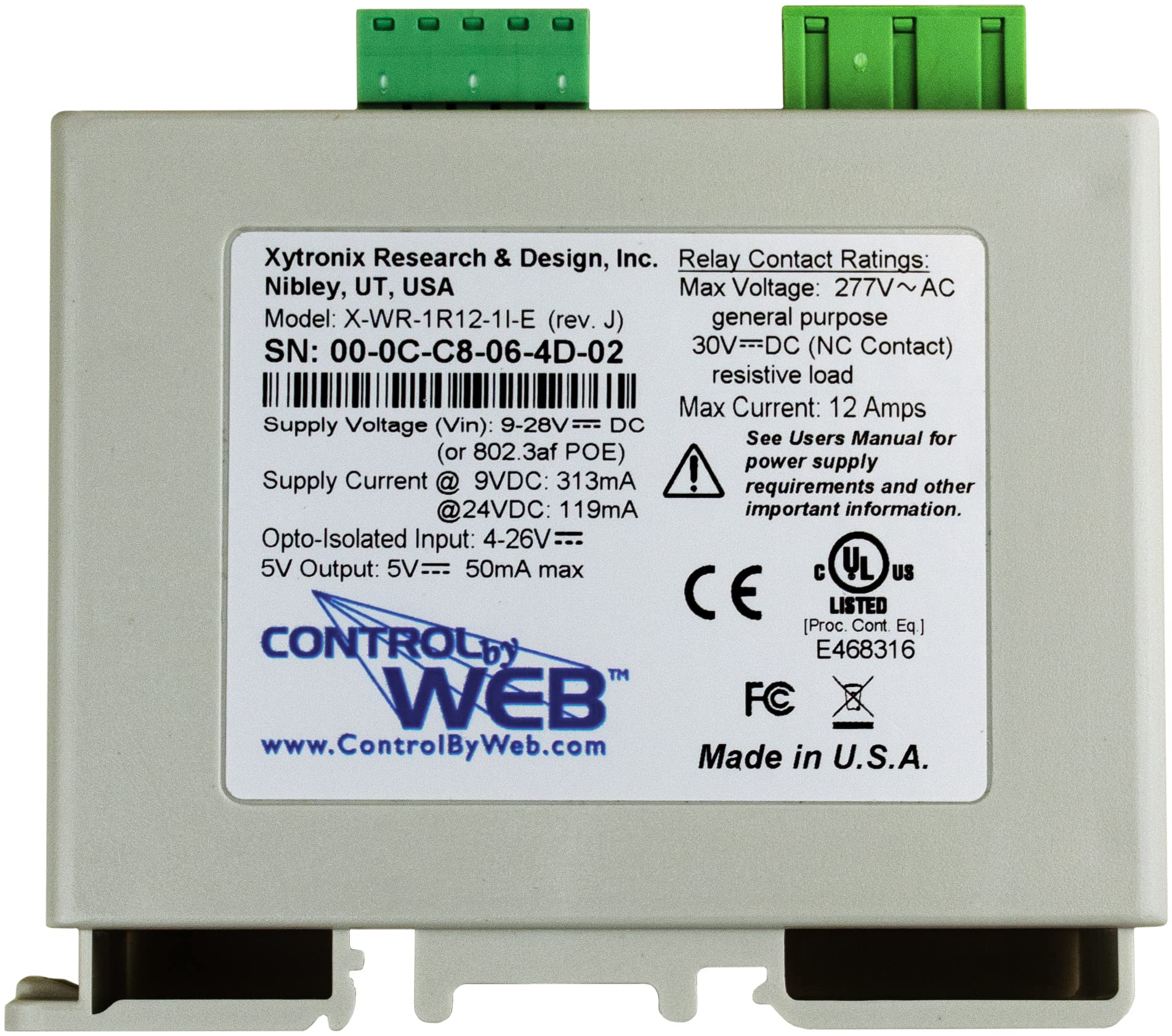 WebRelay Remote Accessible Ethernet Relay & Digital Input Module with POE/9-28VDC Power - Industrial Automation & Smart Home Control Device for IoT Applications