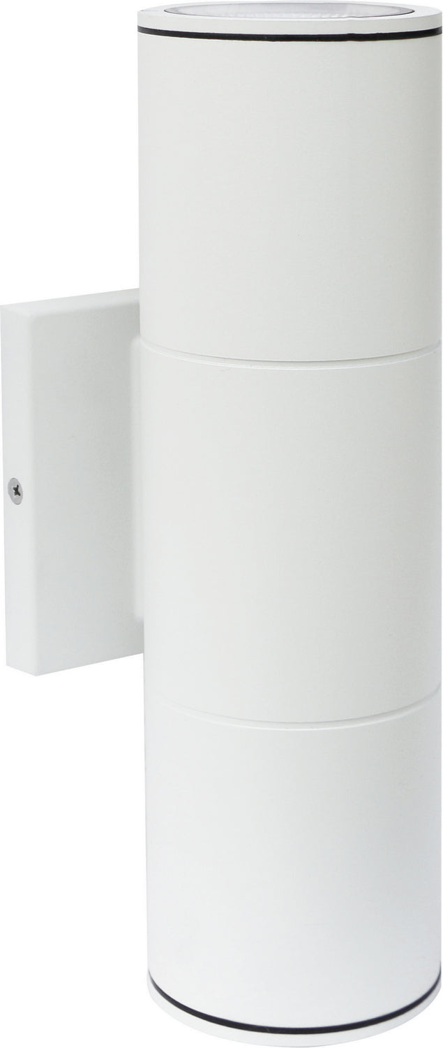 12-In-2 LED Outdoor Cylinder Wall Light - Up/Down Lighting, White Finish - Perfect for Patio, Garden, and Exterior Home Decor
