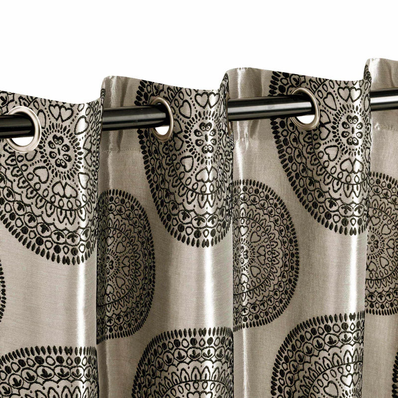 Elegant Jacquard Grommet Curtain Panel Set - Blackout Window Drapes for Living Room & Bedroom - Home Decor with Metal Grommets - Perfect for Modern House Decorating
