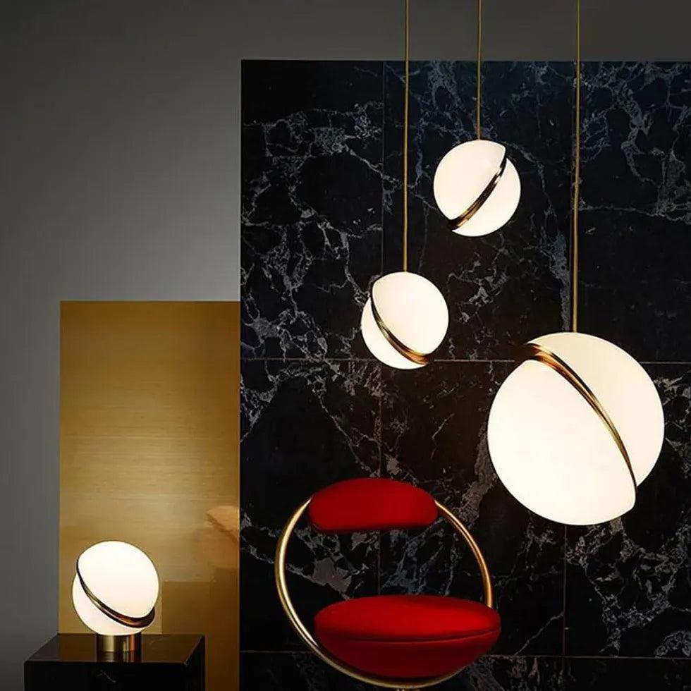 Modern White Spherical Acrylic Pendant Light - Sleek Ceiling Lighting Fixture for Living Room, Bedroom, and Dining Room Decor