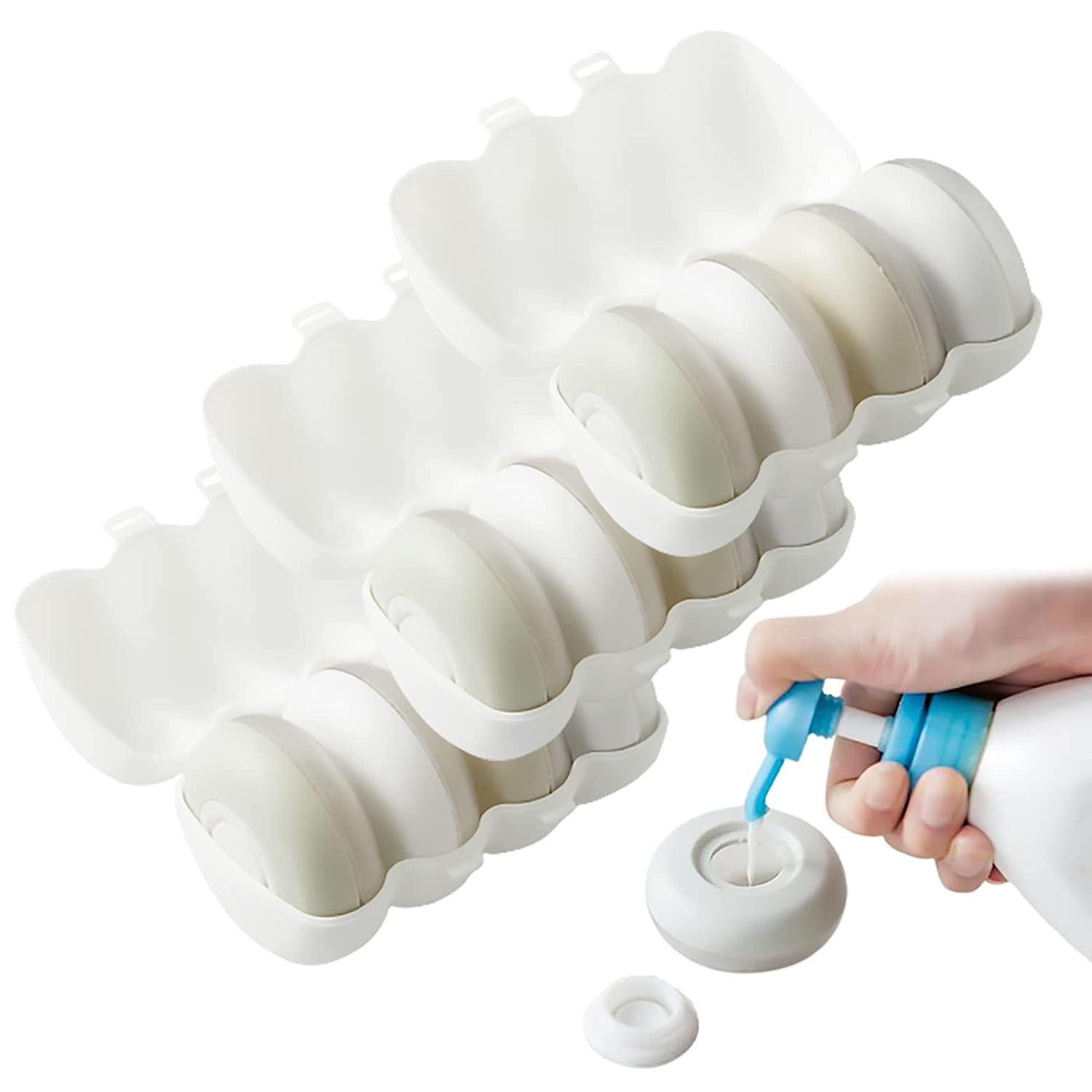 4-Piece Portable Press Lotion Dispenser Bottle Set - Collapsible Travel Containers for Toiletries, Leak-Proof Round Push-Type Cosmetic Storage (12pcs) - Perfect for Travel, Gym, Camping & Home Organization