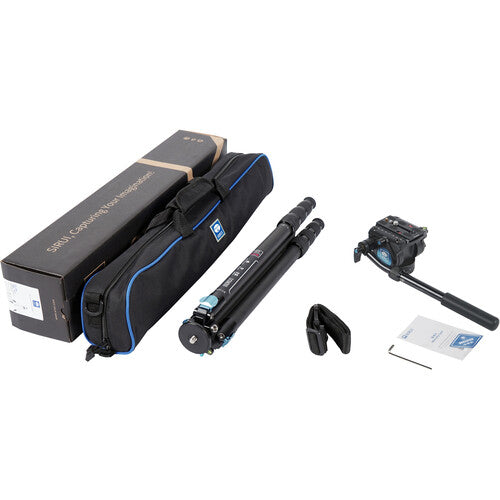 SIRUI ST 224 Quick Release Carbon Fiber Tripod with VH 10 Video Head - Lightweight Professional Camera Tripod for DSLR, Mirrorless, Video Cameras - Perfect for Travel, Vlogging, Photography & Filmmaking