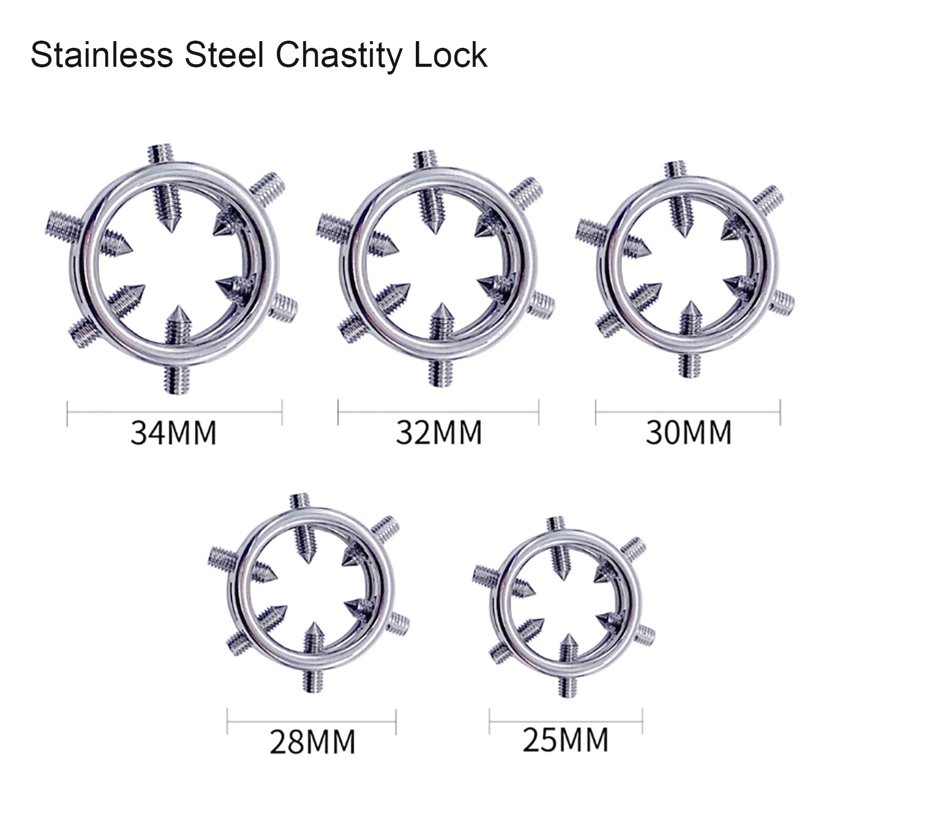 Premium 32mm Stainless Steel Cock Ring with 6 Adjustable Screws - Metal Testicle Ring for Enhanced Erections, Chastity Device & Bondage Play - Durable Erotic Sex Toy for Couples & Solo Use in Bedroom & BDSM Scenes