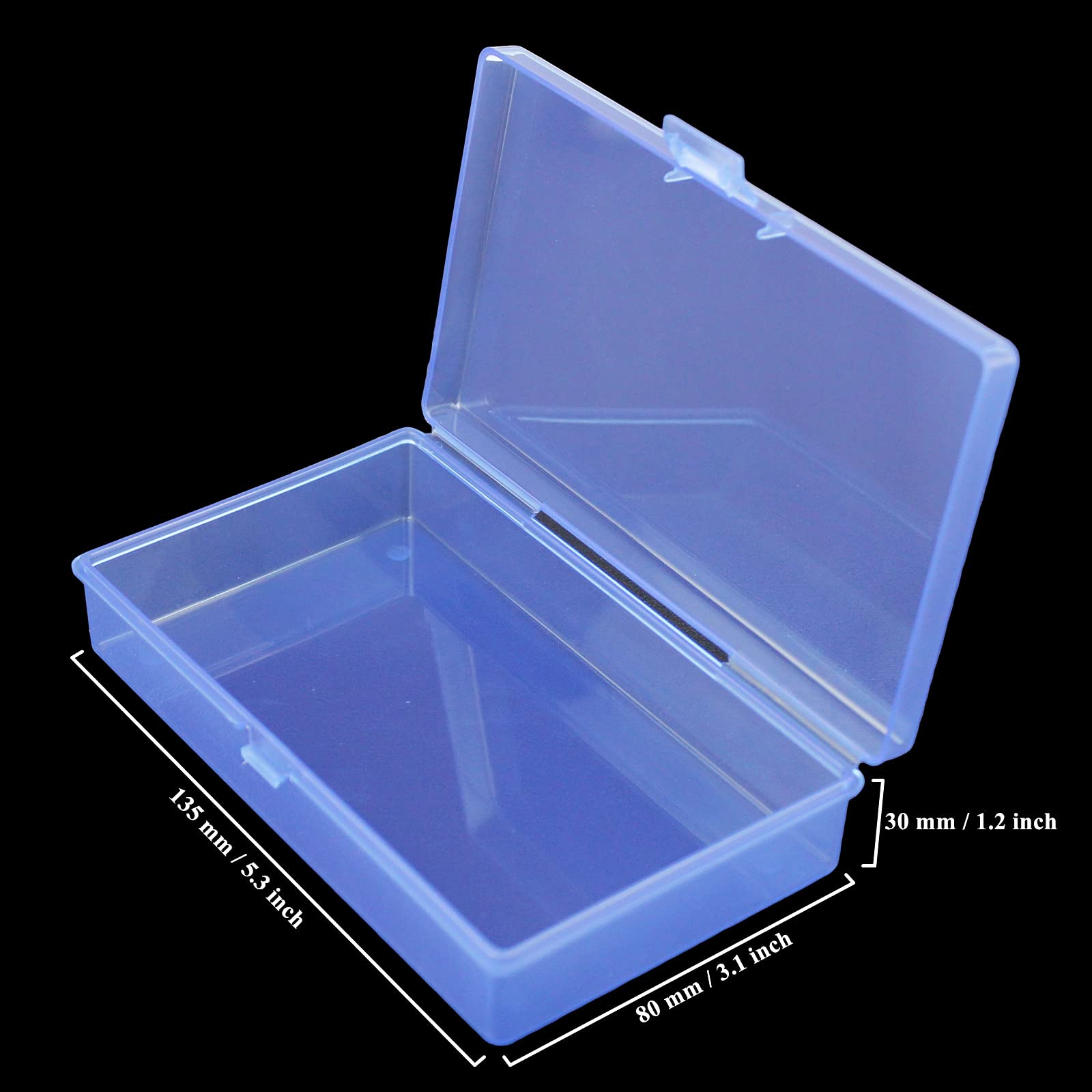 8-Piece Mini Plastic Storage Box Set with Hinged Lids - Small Organizer Containers for Crafts, Jewelry, Office & Home Organization (Blue, 5.3 x 3.1 x 1.2 Inches) - Perfect for Beads, Buttons, Pins & DIY Projects