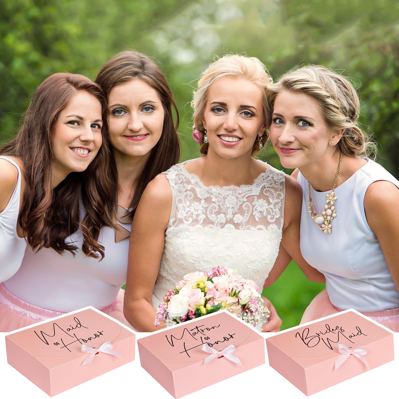 Xylitic 8-Piece Bridesmaid Proposal Gift Box Set with Ribbon - Perfect for Maid of Honor, Matron of Honor & Bridesmaids - Wedding Party Proposal Gifts, Bridal Shower & Bachelorette Party Favors