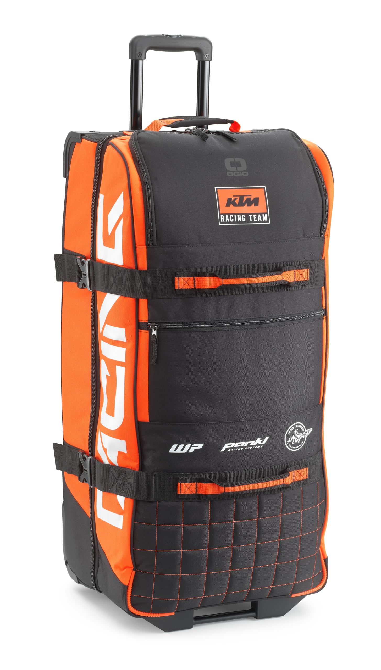 KTM Team Trucker Motorcycle Gear Rolling Bag by Ogio - Durable Motorcycle Luggage for Travel & Racing - Perfect for Motorcycle Tours, Track Days & Road Trips
