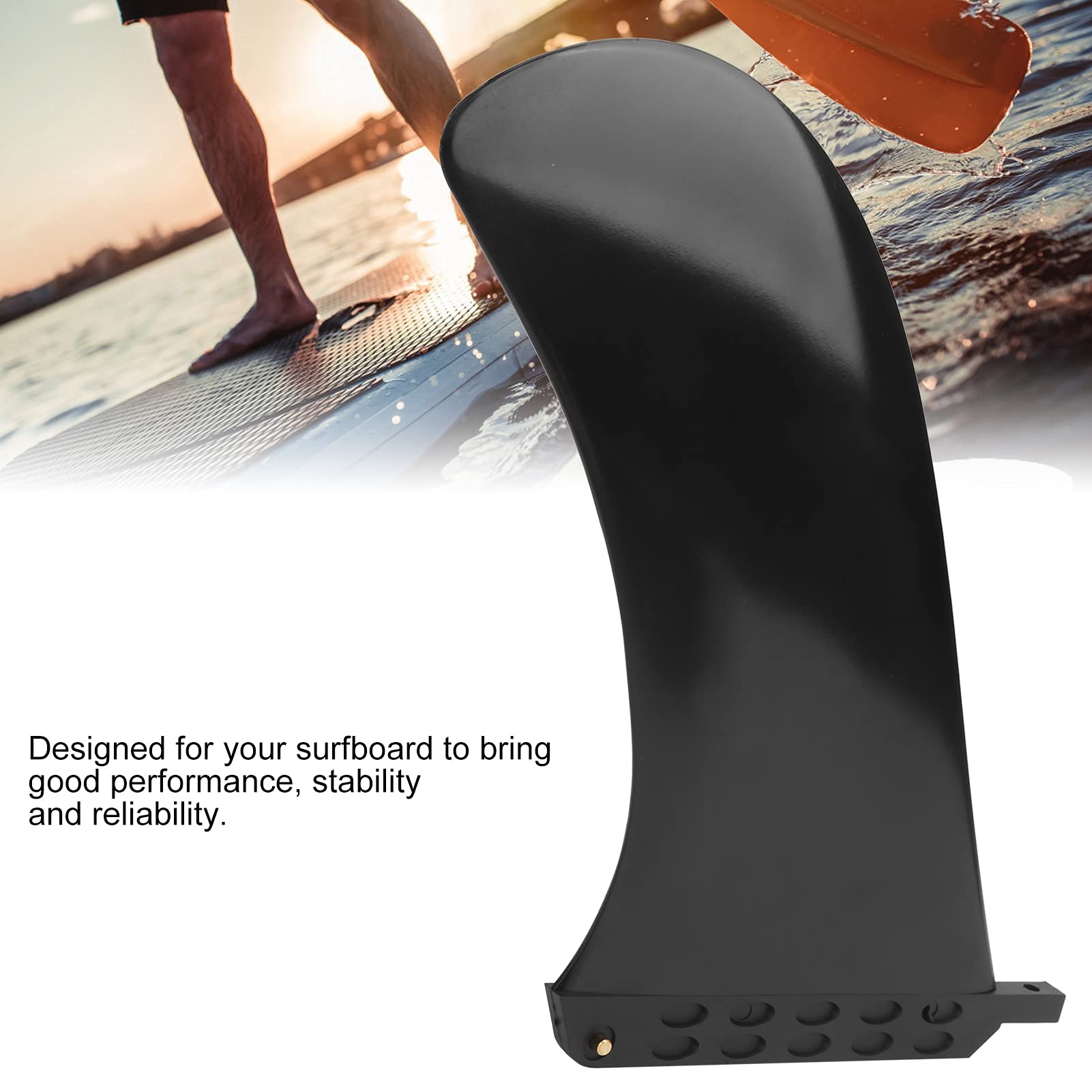 Premium Stand Up Paddle Board Fins - Black Longboard Surfboard Fins for Stability & Performance | Perfect for SUP, Surfing & Water Sports
