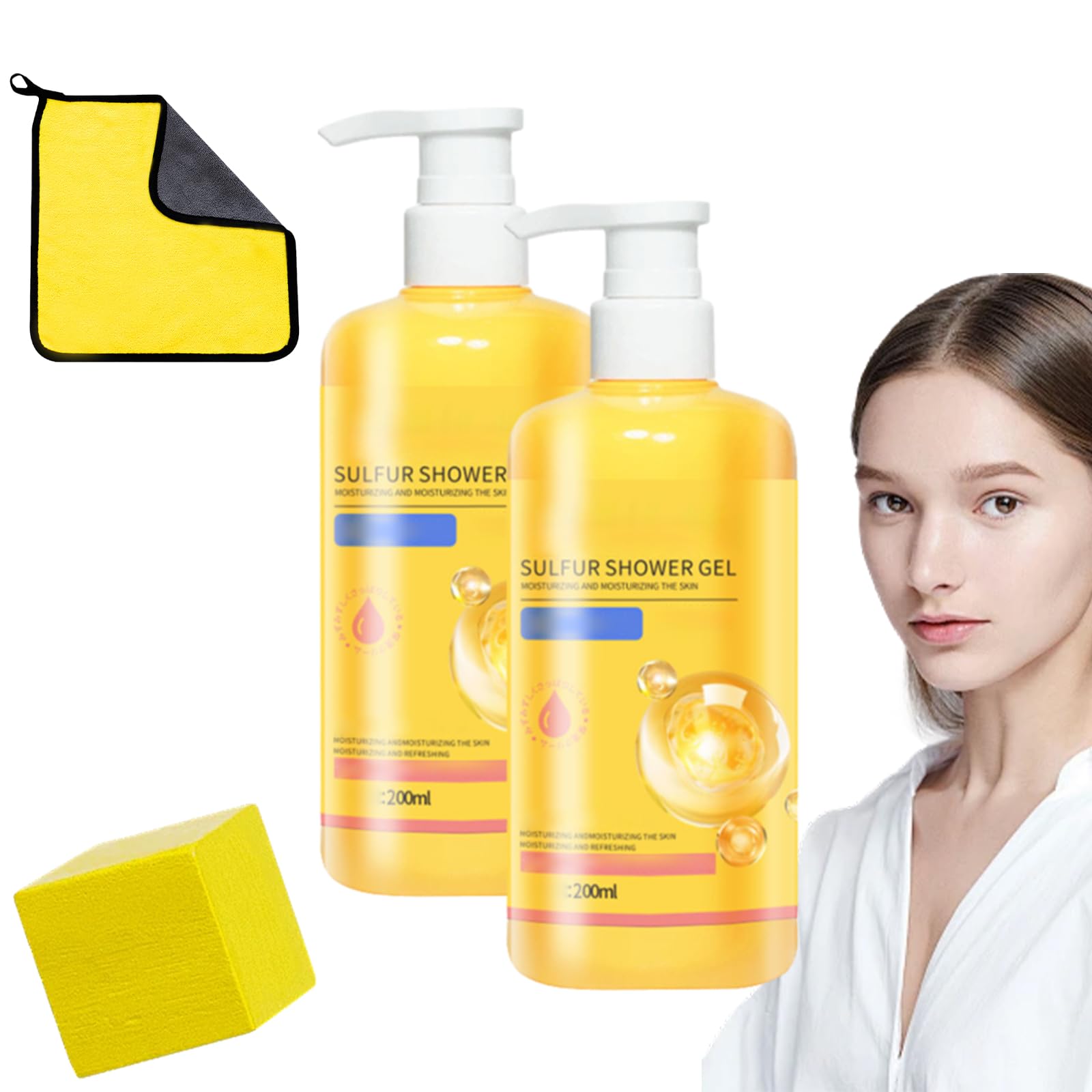 Deep Cleansing & Moisturizing Sulfur Body Wash - Purifying & Clarifying Cleanser for Clear, Hydrated Skin | 2 Pack | Ideal for Acne-Prone, Oily & Sensitive Skin | Shower & Bath Essential