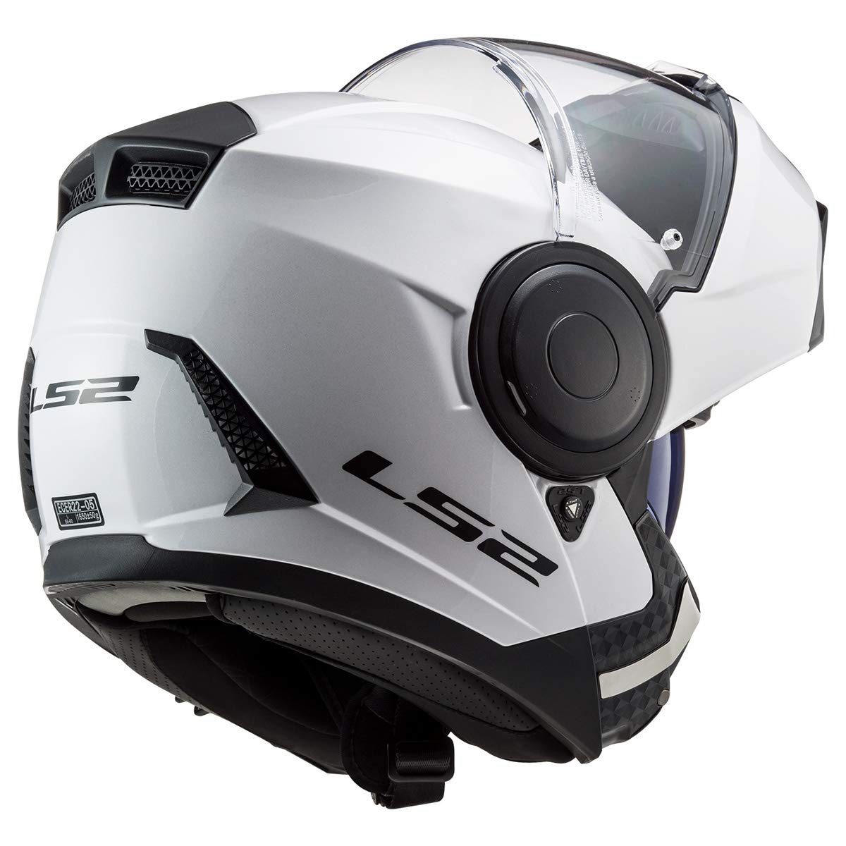 LS2 Helmets Horizon Modular Motorcycle Helmet with Sun Shield - Gloss White (Small) - Comfortable & Safe for Commuting, Touring & Adventure Riding