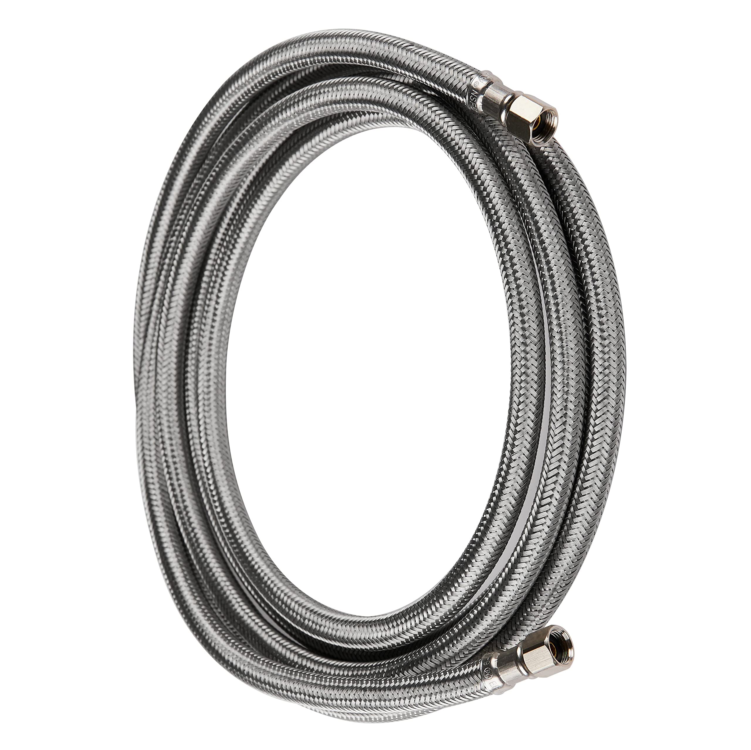 EFIELD 5 FT Stainless Steel Braided Refrigerator Ice Maker Water Supply Line - 1/4