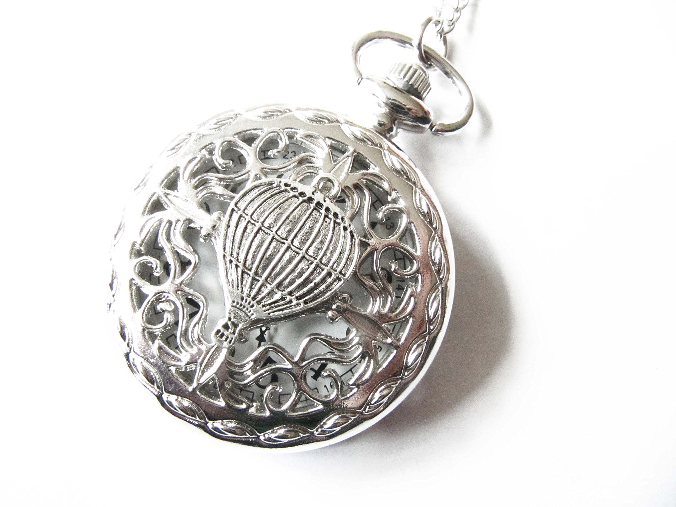 Vintage Silver Hot Air Balloon Charm Pendant - Travel Jewelry for Necklace or Bracelet - Perfect for Wanderlust Gifts & Adventure Enthusiasts
