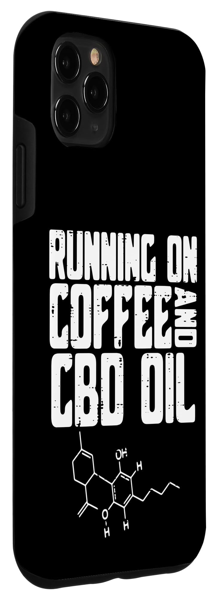 iPhone 11 Pro Max Case - Unique Coffee & CBD Oil Hemp Lover Design - Perfect Gift for Science & Molecule Enthusiasts - Ideal for Daily Use, Work & Travel Protection