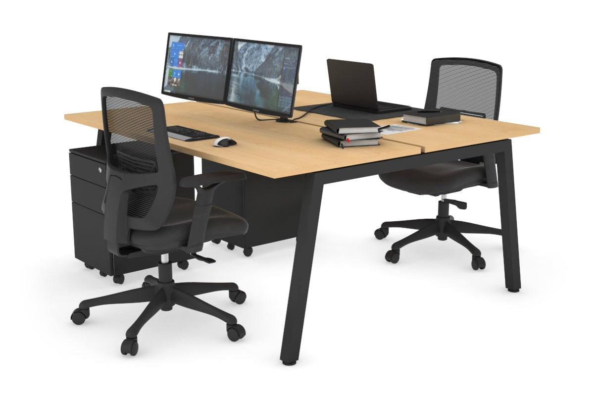 2-Person Office Workstation Desk - 1800L x 700W Dimensions - Perfect for Shared Workspaces & Collaborative Office Environments