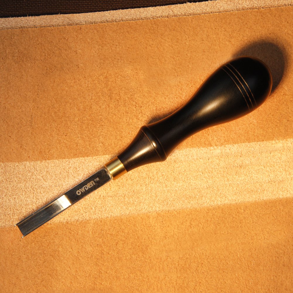 OWDEN Professional French Style Wide Mouth Skiving Tool 6.0mm - Leather Edge Beveler for Leathercraft, DIY Leather Working & Shoe Repair - Perfect for Belts, Wallets & Handmade Leather Goods