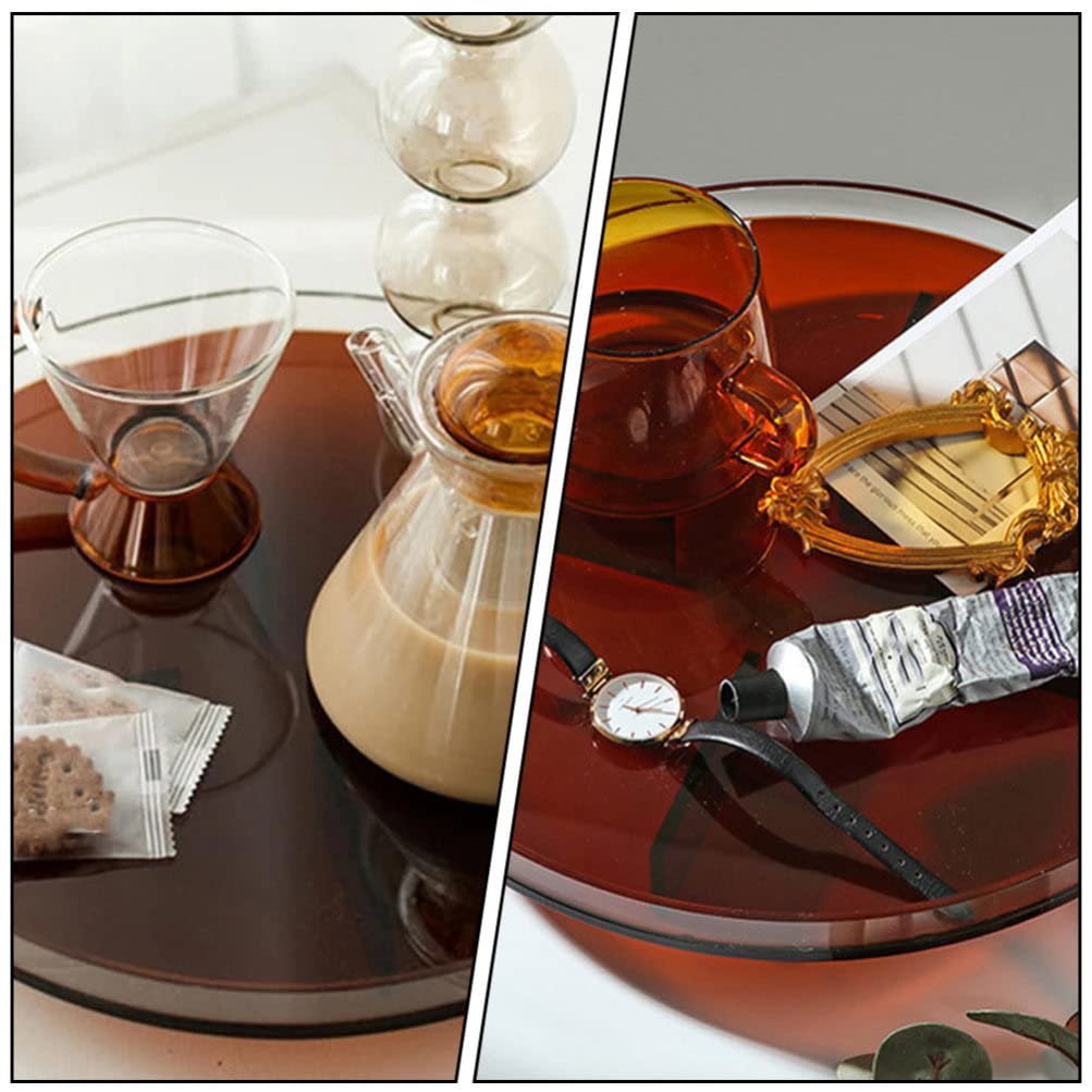 1PC Nordic Style Acrylic Cup Tray - Decorative Storage Plate for Jewelry, Food & Fruit Display | Household Tableware & Creative Serving Tray for Dining Table, Coffee Table & Vanity Organizer