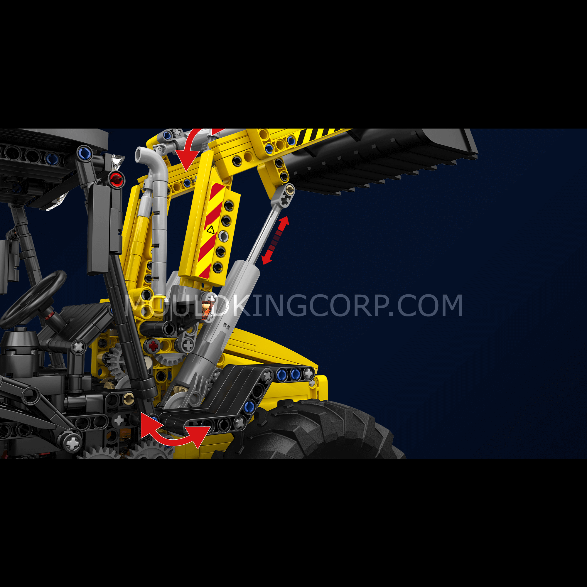 Mould King 17036 Backhoe Loader Remote Control Construction Toy Set | 2,239 PCS Building Blocks for Kids & Adults | STEM Learning, DIY Engineering, Gift for Boys & Girls | Play at Home, School, or Outdoor Construction Fun
