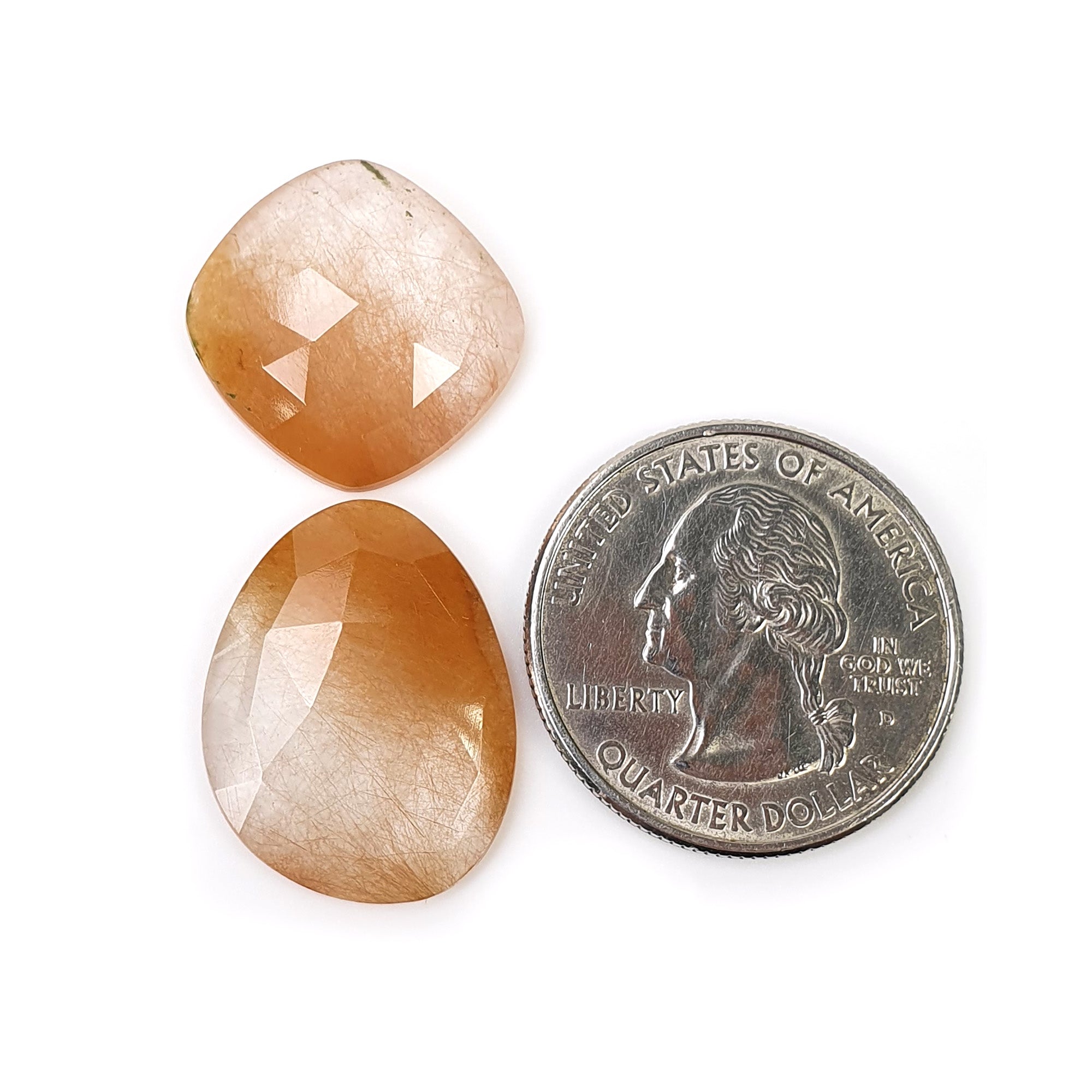 Natural Brown Rutile Quartz Gemstone - 20.60cts Untreated Rose Cut Cushion (22x17mm) | Healing Crystal Jewelry Making, Meditation & Energy Work | With Video