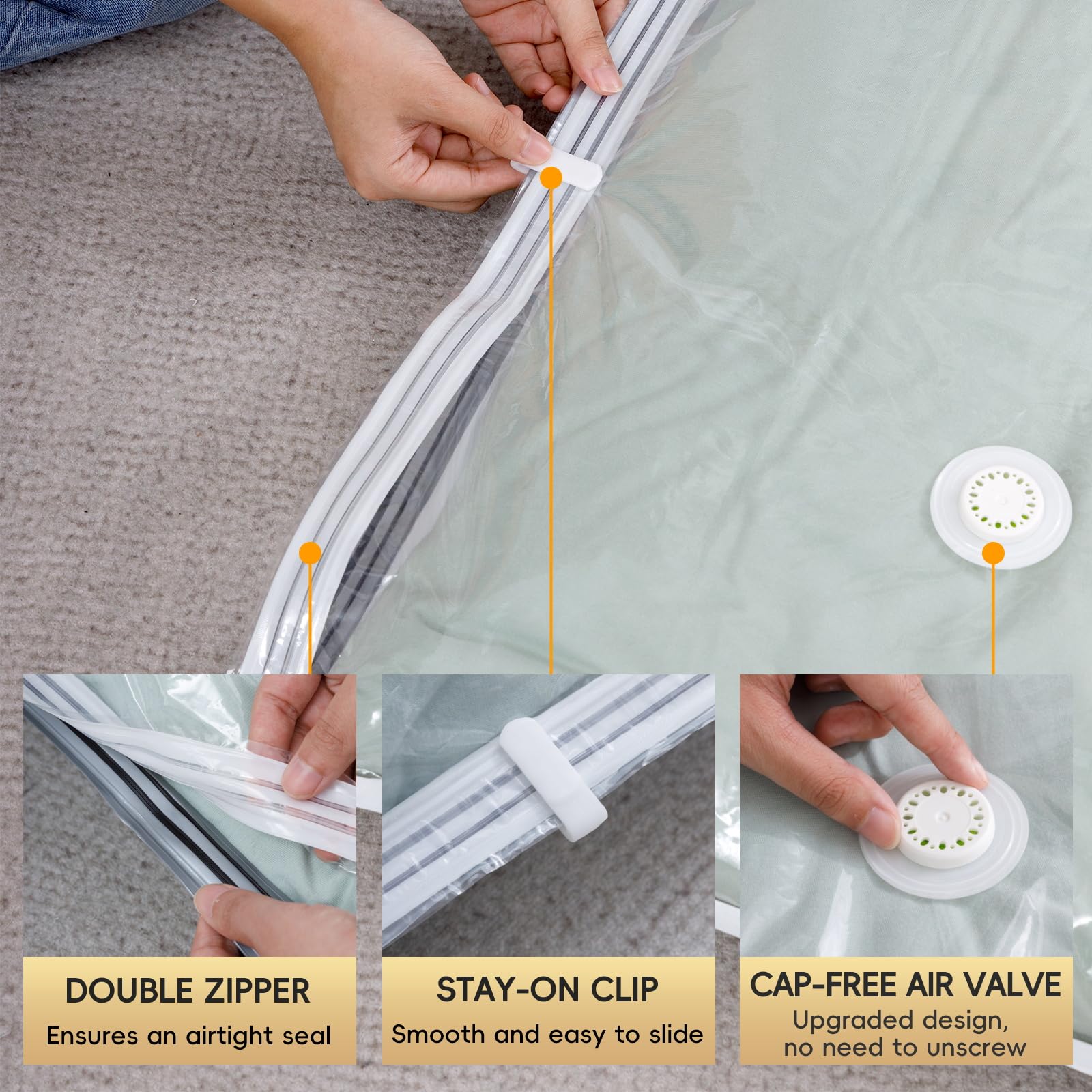 15-Pack Vacuum Storage Bags with Electric Air Pump (5 Jumbo, 5 Large, 5 Medium) - Space Saving Compression Bags for Clothes, Blankets, Duvets, Pillows & Comforters | Perfect for Travel, Seasonal Storage & Home Organization