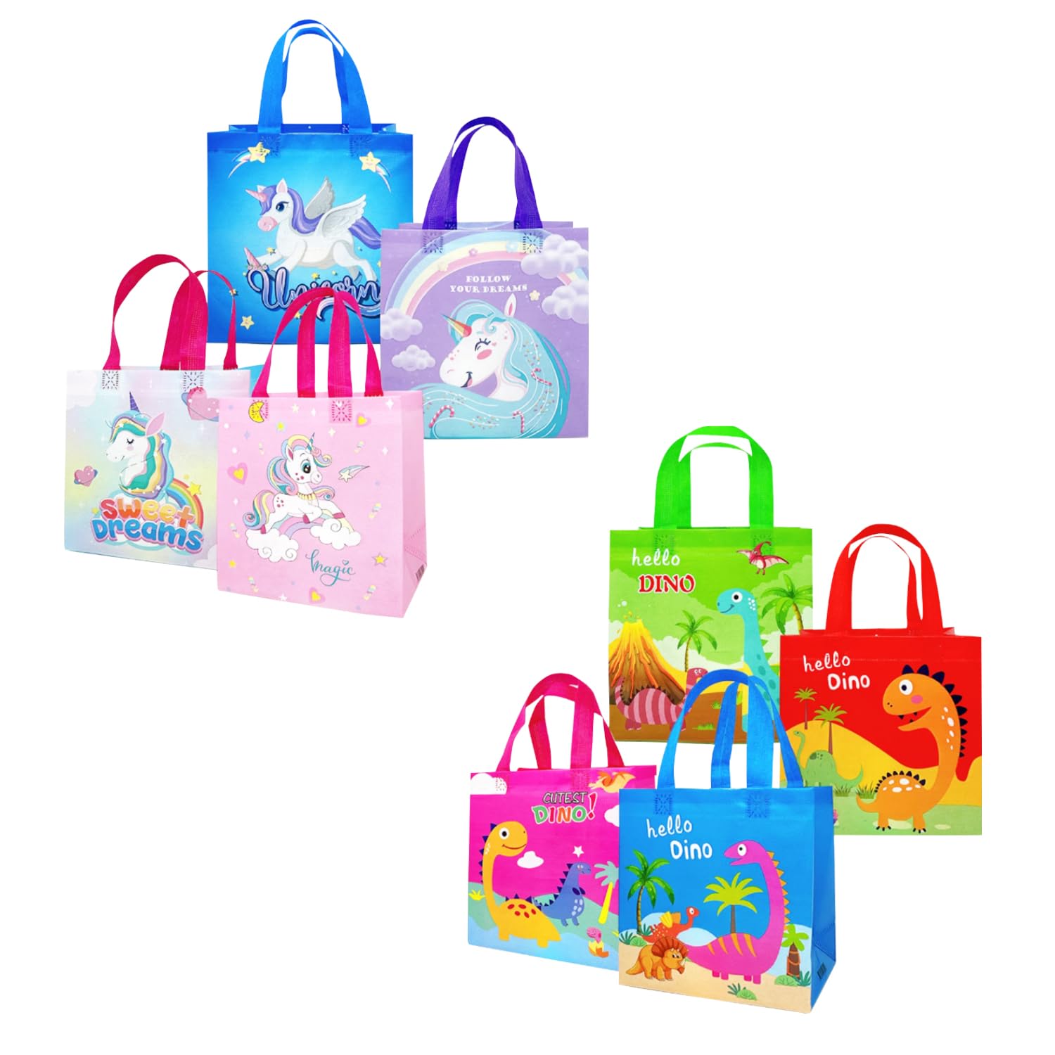 PARTEET Cartoon Theme Party Favor Bags - Medium Size Gift Bags for Birthdays, Baby Showers & Events (Multicolor, 20-Pack) - Perfect for Candy, Toys & Party Supplies Distribution