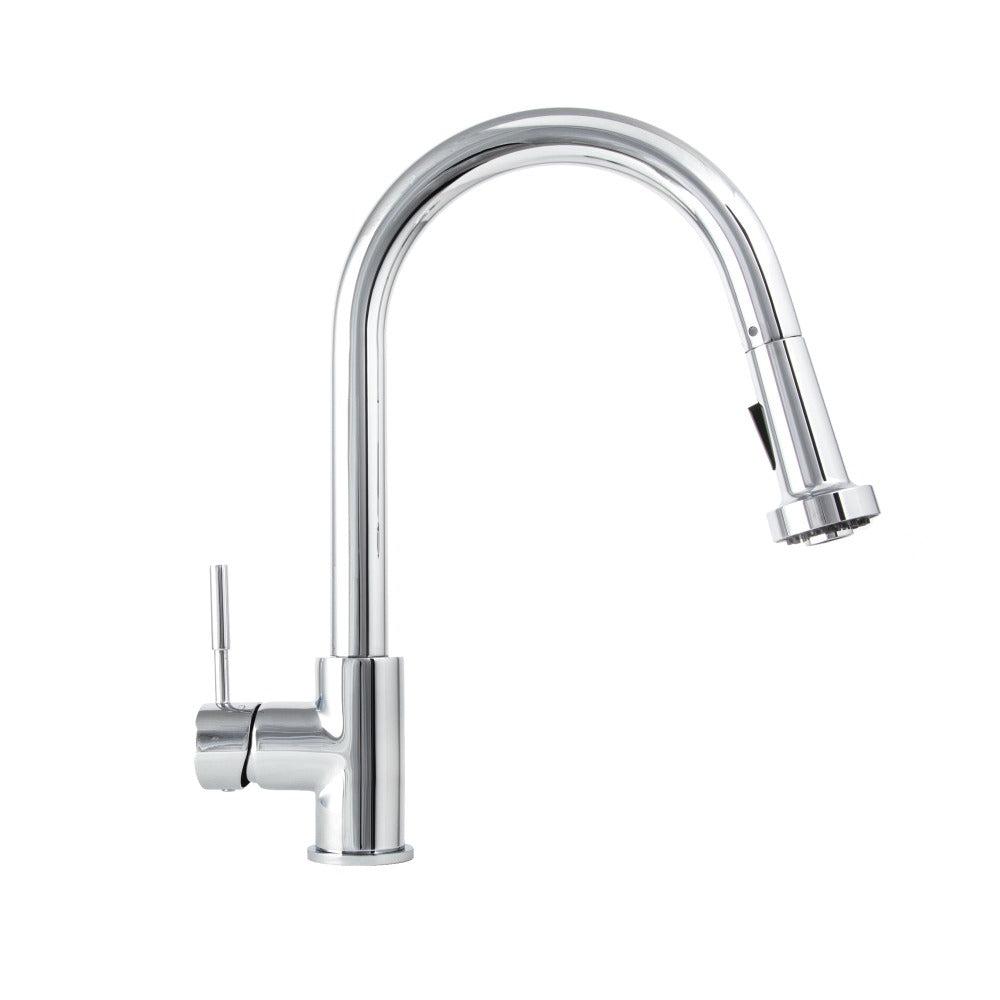 ZLINE Monet Pull Down Single Handle Chrome Kitchen Faucet - Modern High Arc Sprayer for Sink, Dishwashing & Food Prep (MON KF CH)
