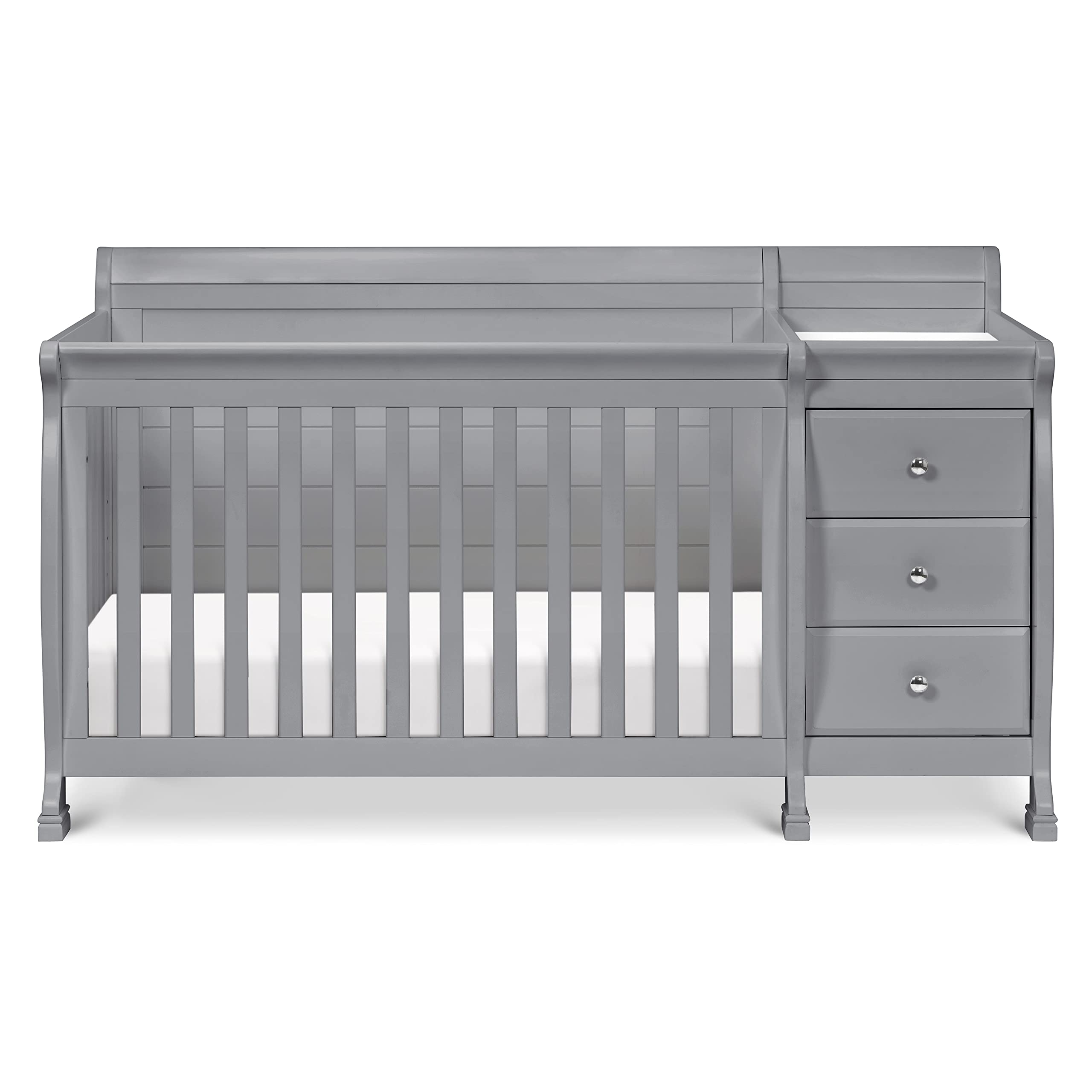 DaVinci Kalani 4-in-1 Convertible Baby Crib with Changing Table - GREENGUARD Gold Certified - Converts to Toddler Bed, Daybed & Full-Size Bed - 4 Adjustable Mattress Heights - Gray - Perfect for Nursery, Bedroom & Guest Room