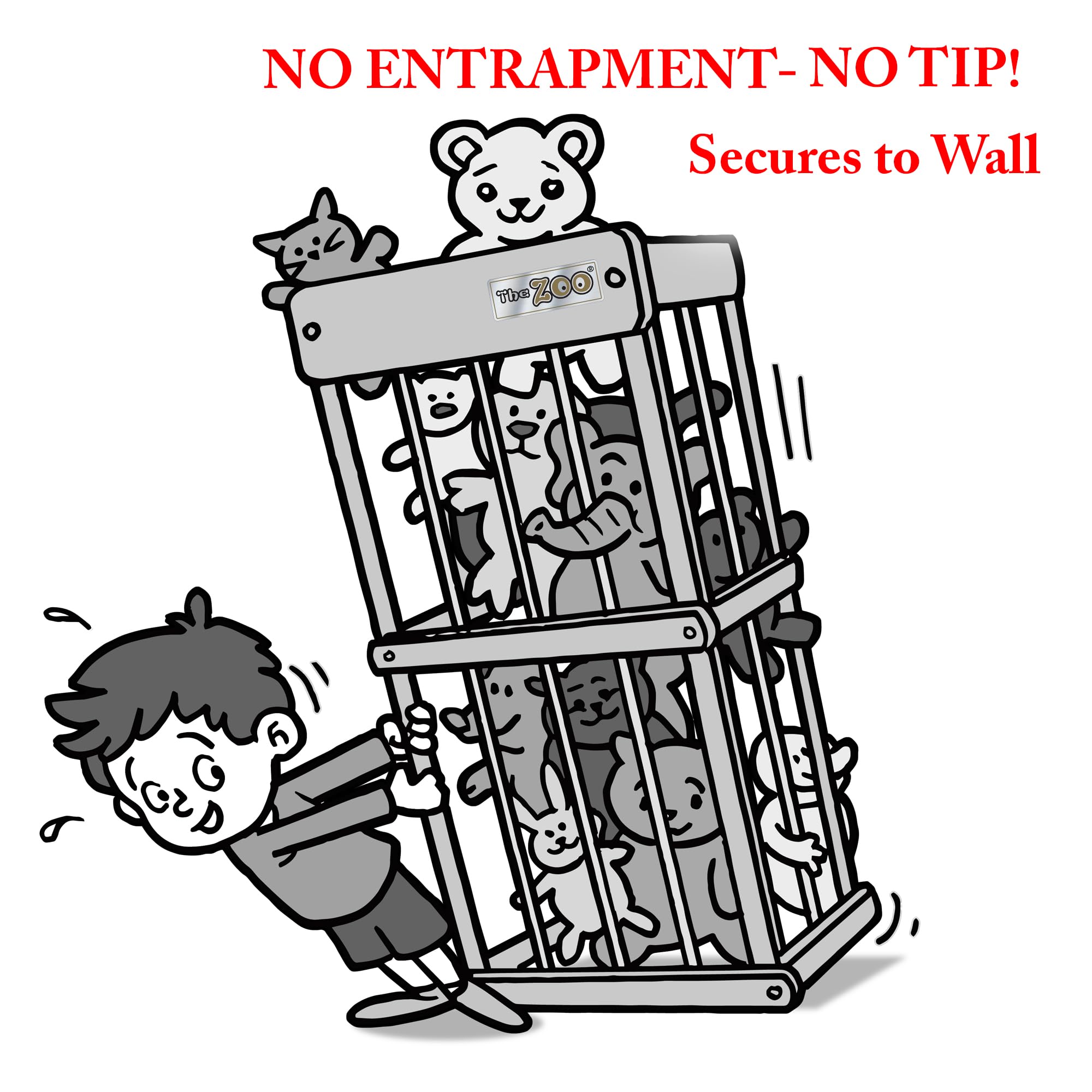 Zoo Stuffed Animal Storage Cage - Plush Toy Organizer Holder for Kids' Room Decor & Nursery Organization | Perfect for Stuffed Animal Display & Toy Storage Solutions