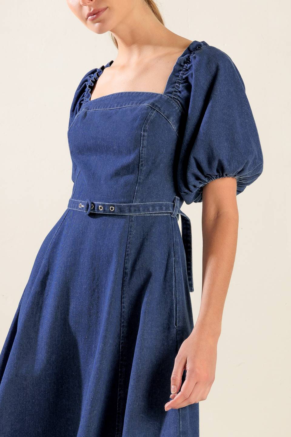 Stylish Denim Midi Dress for Women | Trendy All Spruced Up Design | Perfect for Casual Outings, Date Nights & Office Wear