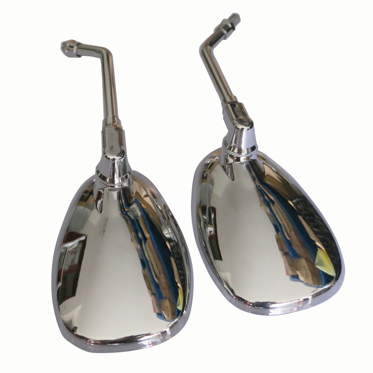 Universal Chrome Oval Motorcycle Rearview Side Mirrors - 10mm & 7/8