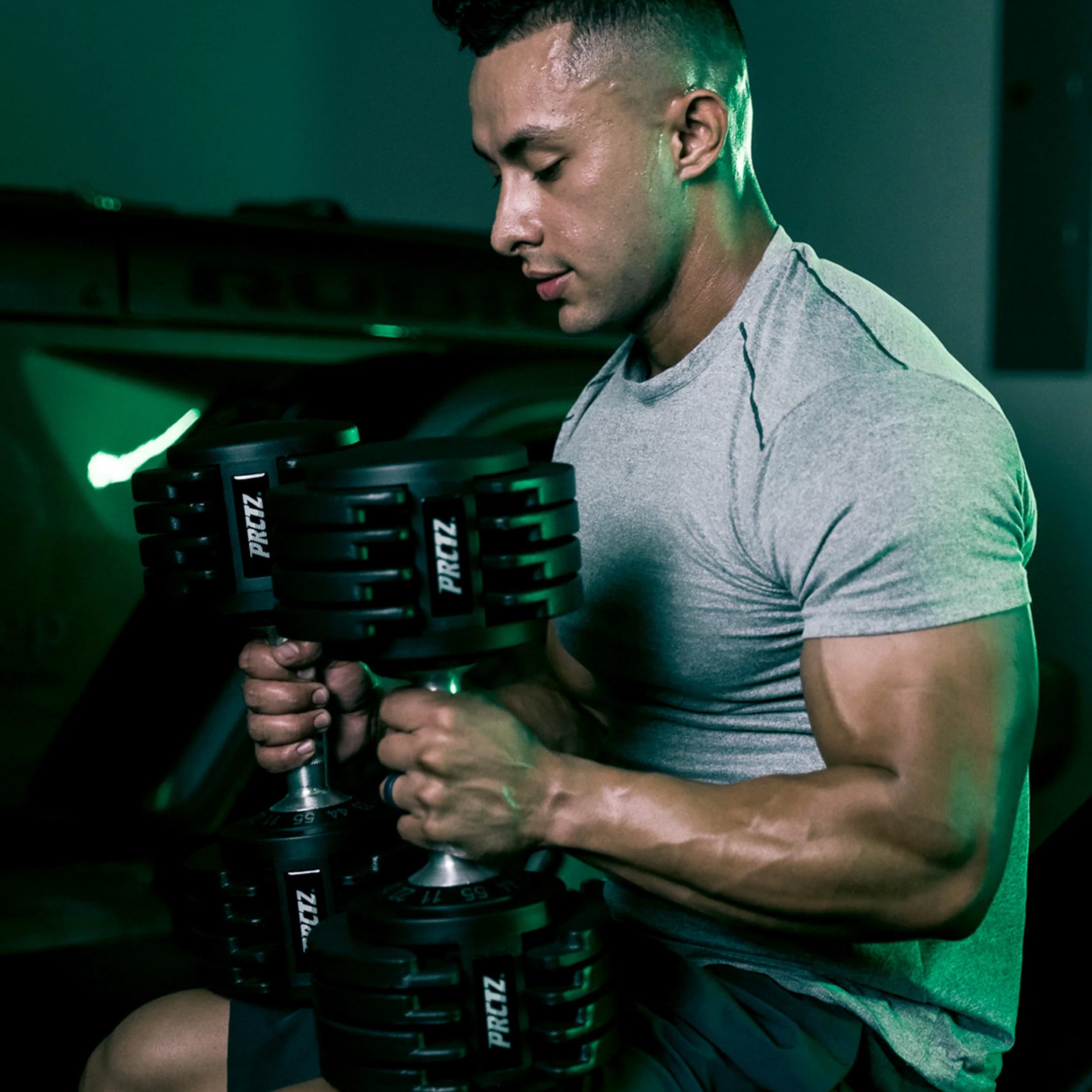 PRCTZ Adjustable Dumbbell Set with Barbell - 2x10-50 lbs Weight Plates & Stand for Home Gym Strength Training | Perfect for Full Body Workouts, Muscle Building & CrossFit Training