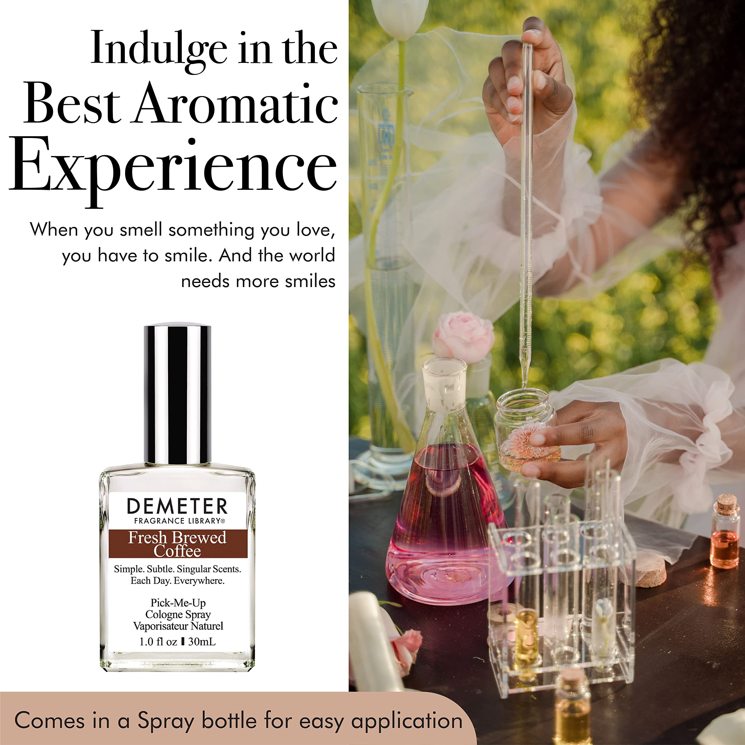 Demeter Fresh Brewed Coffee Cologne Spray - 1 oz Unisex Perfume for Women & Men | Long-Lasting Scent for Work, Date Night & Everyday Wear