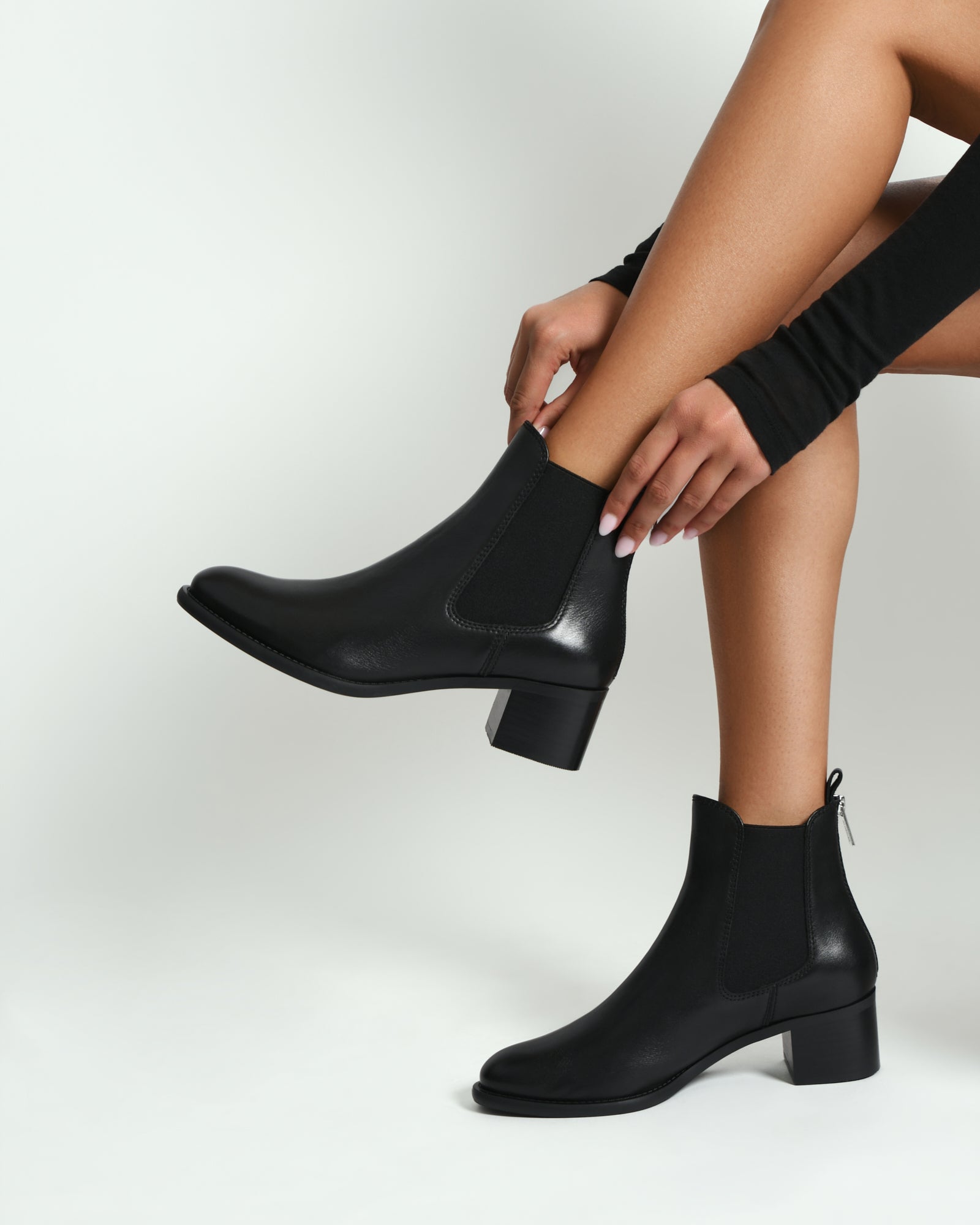 Lucas Black Leather Mid Ankle Boots for Women - Stylish & Comfortable Footwear for Casual Outings, Work & Everyday Wear