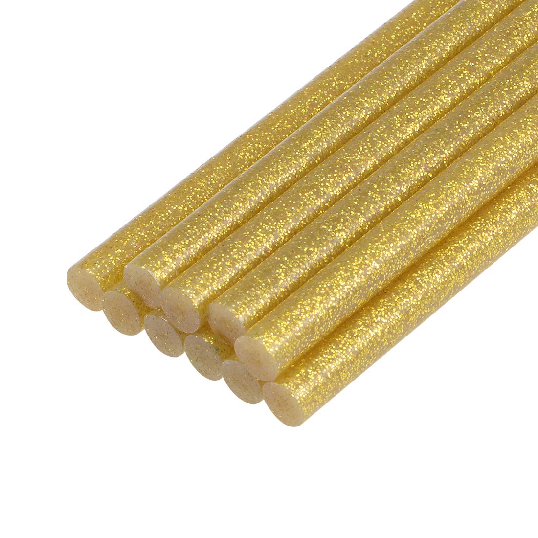 uxcell Mini Hot Glue Sticks for Glue Gun - 0.27-inch x 4-inch Gold Glitter (10pcs) - Perfect for DIY Crafts, Scrapbooking & Home Repairs