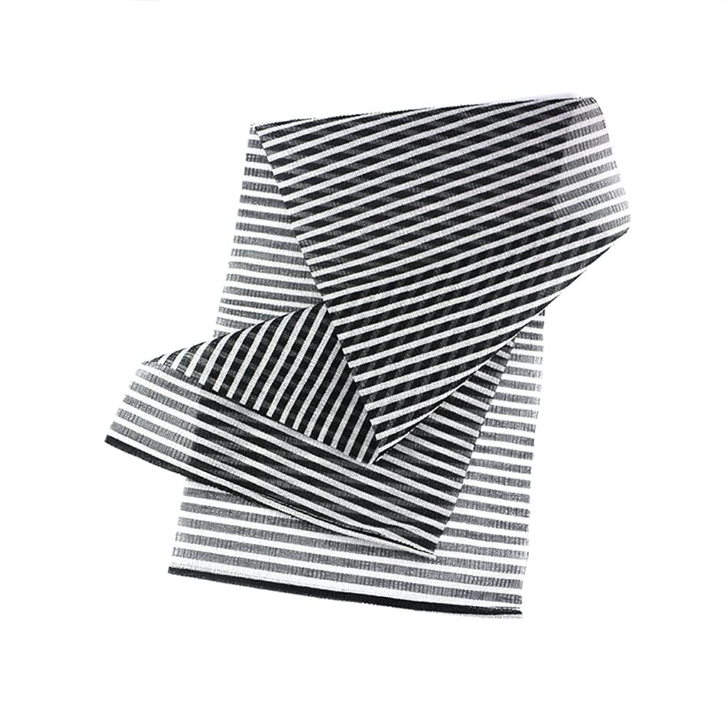 Exfoliating Microabrasion Towel for Men - Deep Cleaning Nylon Bath Washcloth with Skin Massage - Black & White Striped Exfoliator for Shower, Spa & Gym Use
