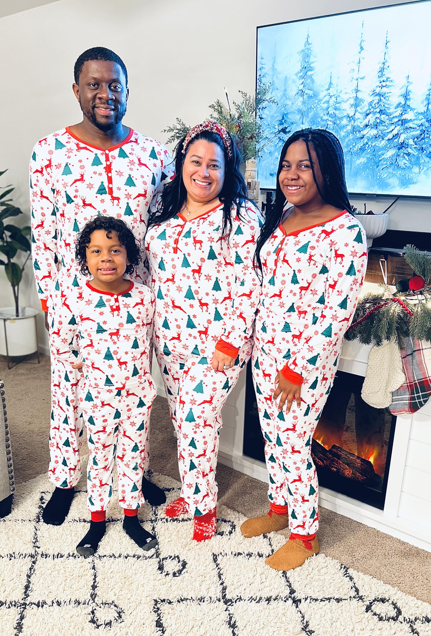 Ekouaer Family Matching Christmas Pajamas Set - Women's Men's Kids Holiday Sleepwear, Long Sleeve PJs, Cozy Lounge Outfits for Festive Family Photos & Christmas Morning
