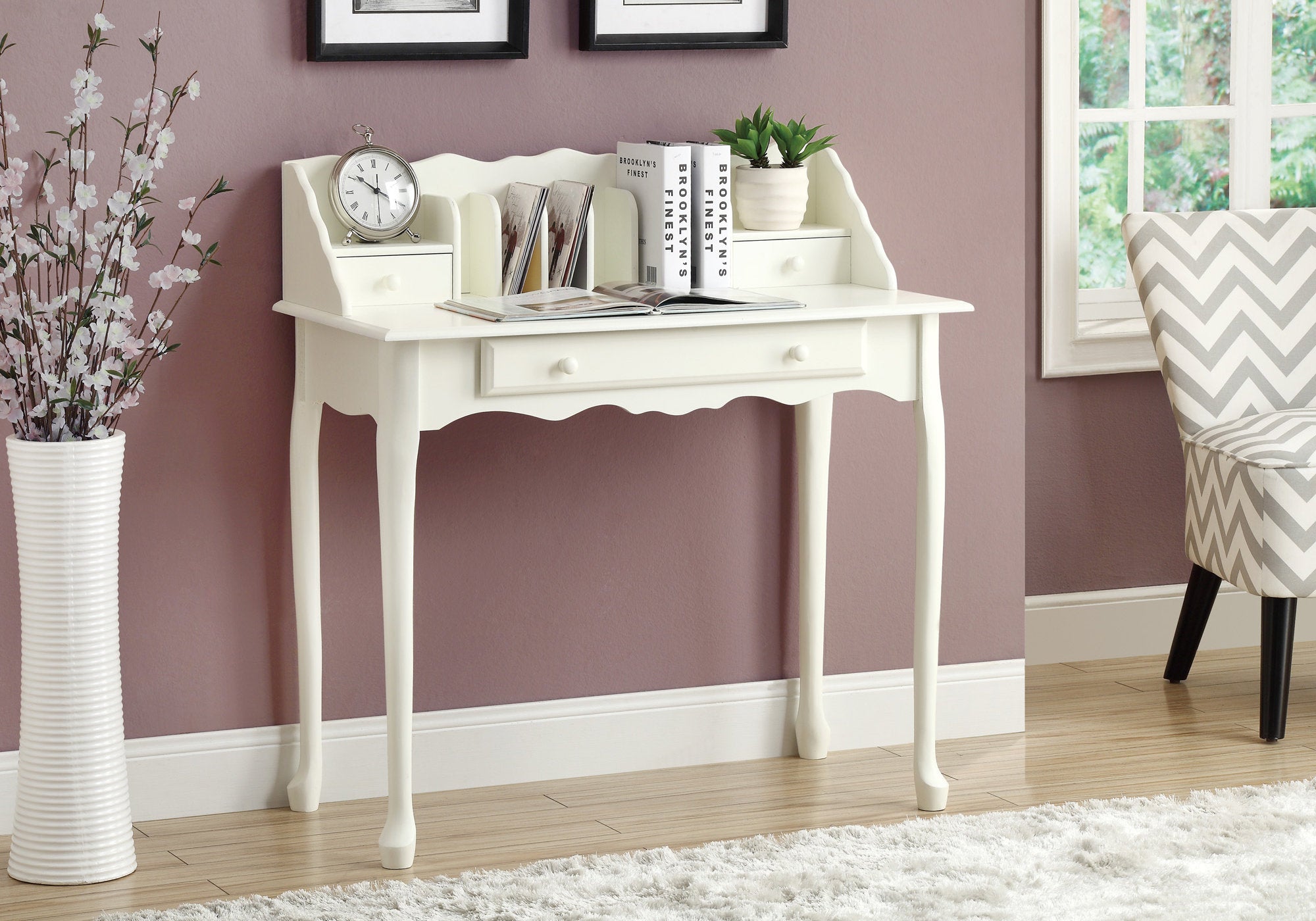 36L Office Series Antique White Traditional Storage Cabinet – Perfect for Home Office, Classroom, and Workspace Organization