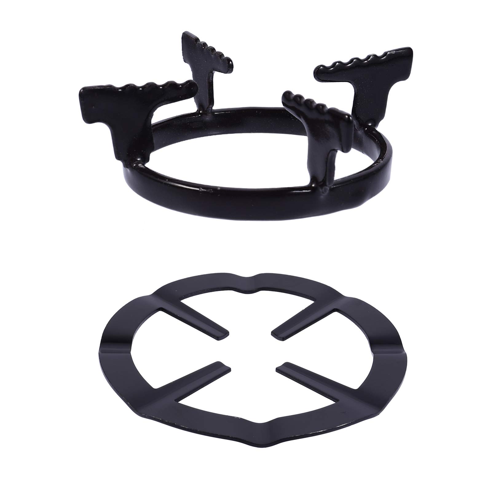 2-Pack Hemoton Non-Slip Cast Iron Wok Support Rings - Sturdy Gas Stove Rack & Cooktop Trivet for Woks & Pans - Perfect for Home Kitchen & Restaurant Use (Ideal for Stir-Frying, Deep Frying & Asian Cooking)