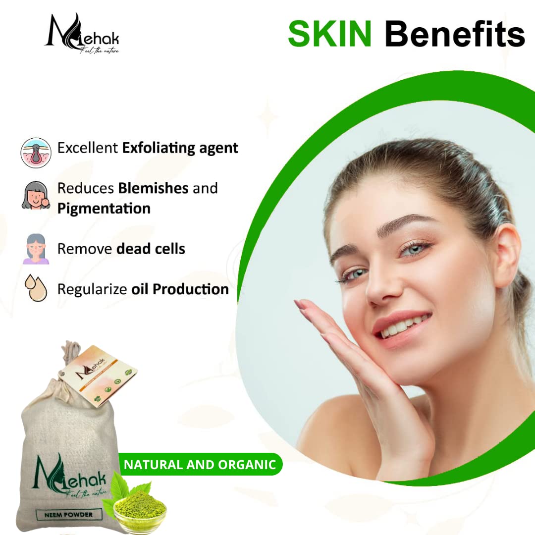 Organic Neem Powder Hair & Face Mask for Healthy Skin & Hair Care – 200g | Natural Herbal Treatment for Dandruff, Acne & Scalp Nourishment | Perfect for Spa Day & Ayurvedic Beauty Routine