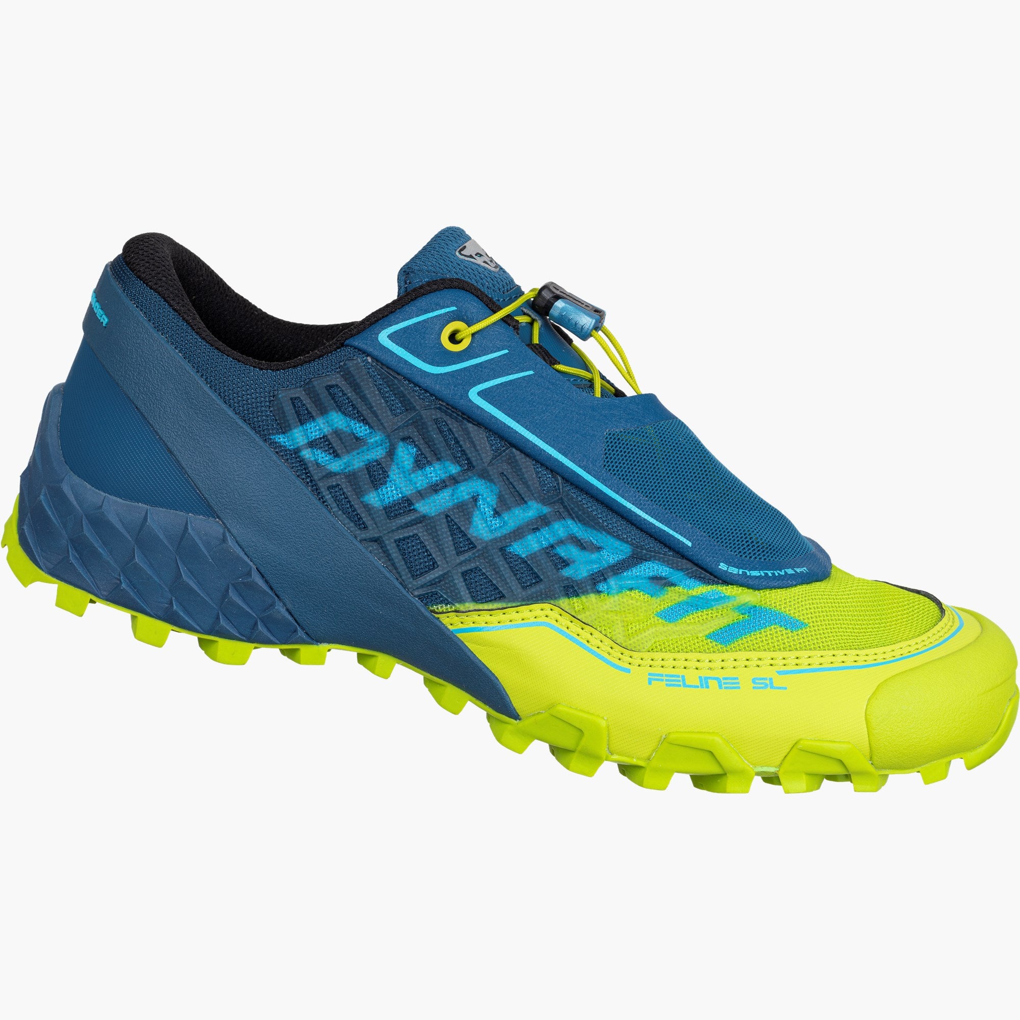 Dynafit Men's Feline SL Trail Running Shoes - Lightweight & Durable Hiking Shoes for Men in Lime Punch/Fjord Colors | Perfect for Mountain Trails, Outdoor Adventures & Fitness Running