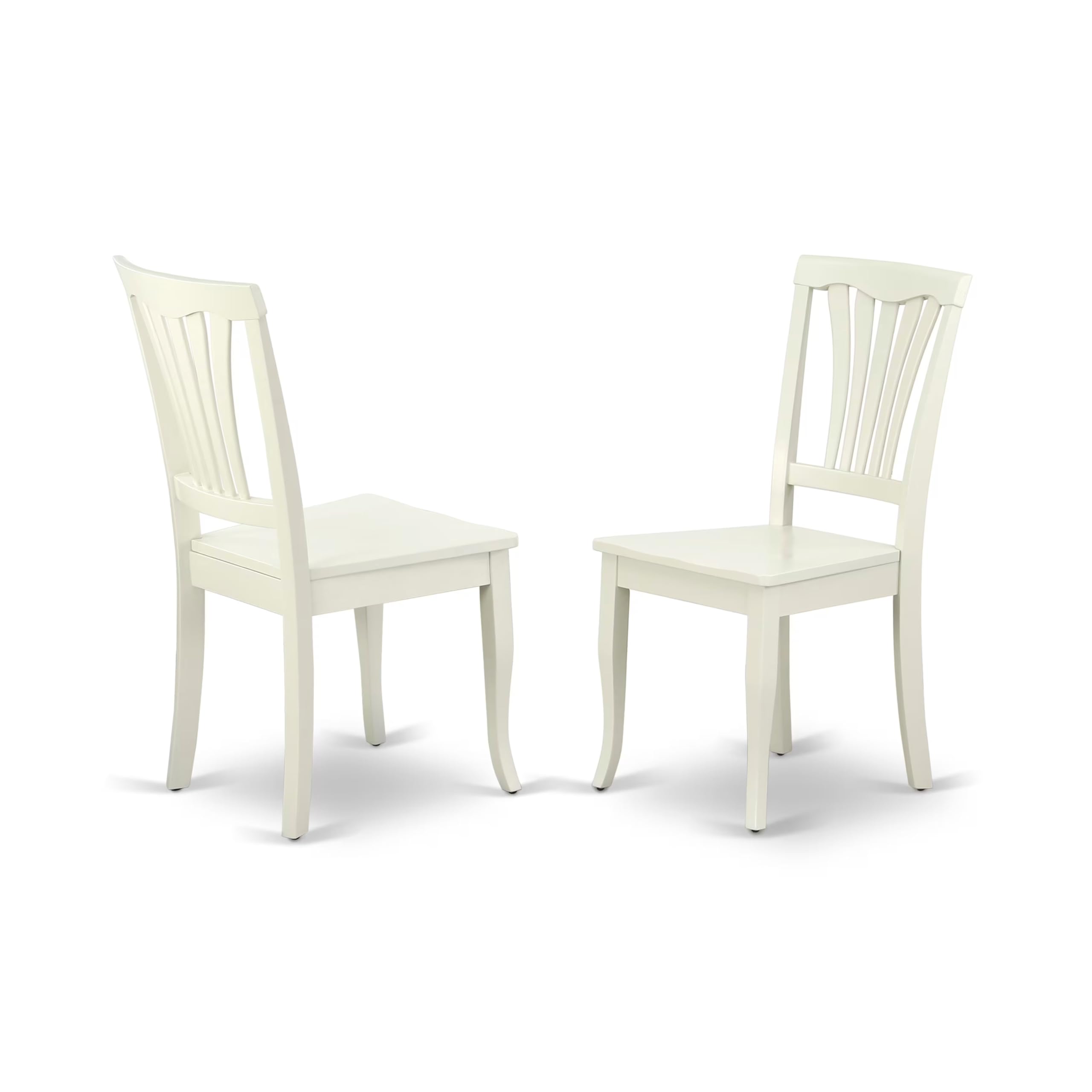 East West Furniture DMAV3-LWH-W 3-Piece Round Dining Table Set with Drop Leaf & 2 Wooden Chairs, 42x42 Inch, Linen White - Perfect for Small Spaces, Breakfast Nooks, and Cozy Apartments