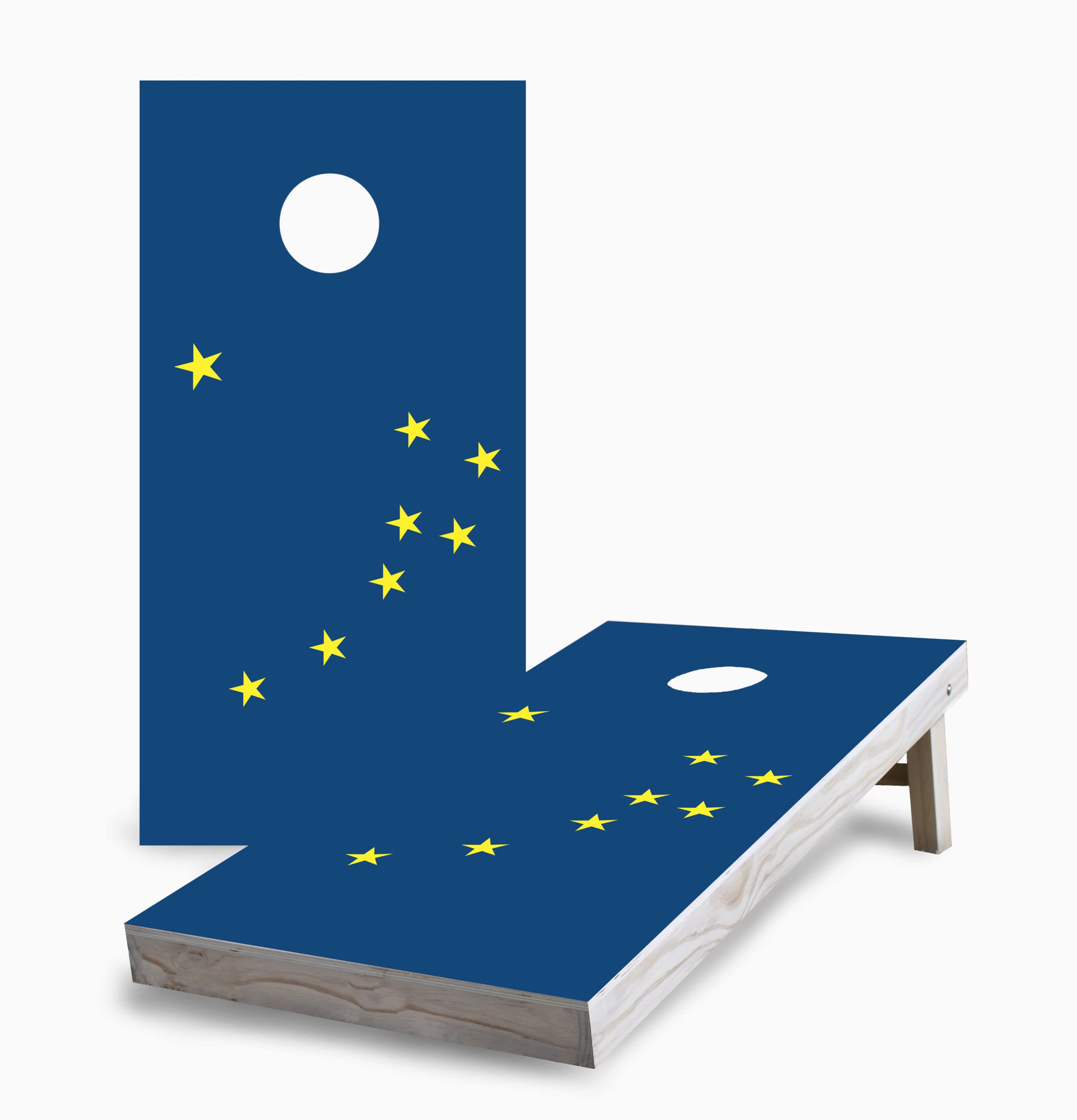 Skip's Garage Alaska State Flag Corn Hole Board Set - 2 Boards, 8 Bags & Accessories - Perfect for Backyard BBQs, Tailgating & Outdoor Parties