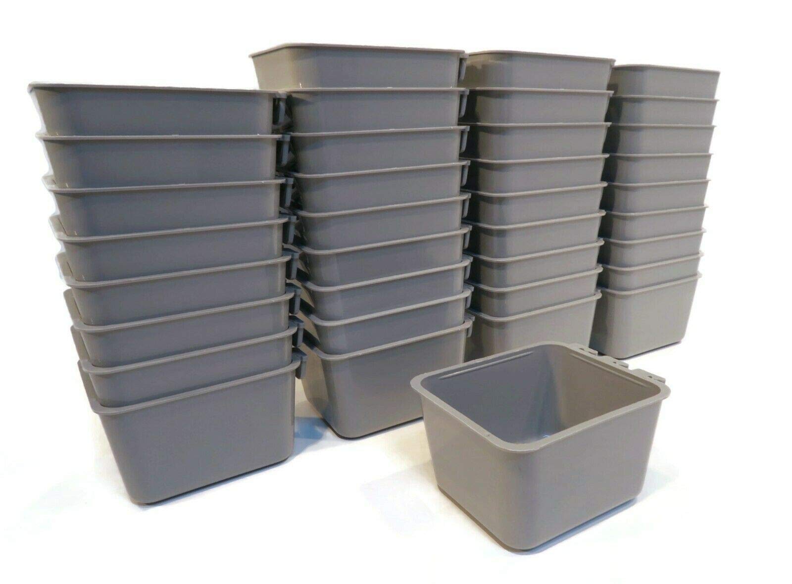 36 Pack Gray Cage Cups for Chickens, Dogs, Pheasants, Rabbits - Durable Feed & Water Dishes for Coops, Kennels, and Hutches - Perfect for Pet Feeding and Hydration