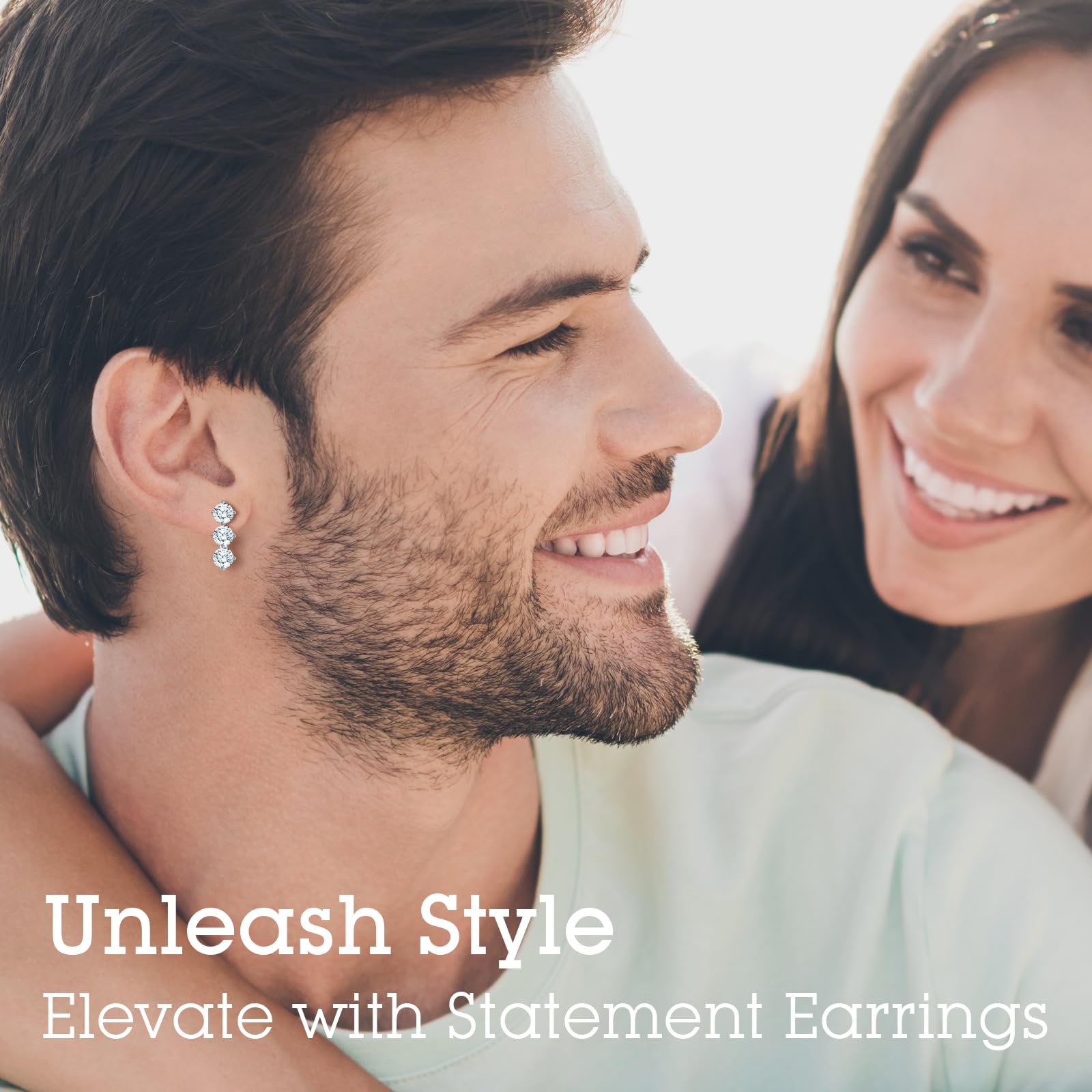 1.8-3.0 Carat Moissanite Hoop Earrings for Women & Men - Anniversary, Birthday, Christmas & Valentine's Day Gifts - Elegant Unisex Jewelry for Wife, Husband & Couples - Perfect for Date Nights, Weddings & Special Occasions
