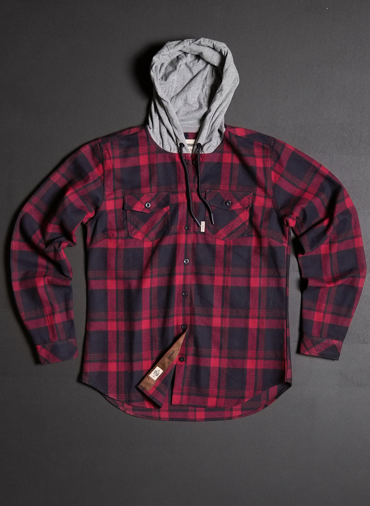Women's Red Hooded Forever Flannel Shirt - Cozy & Stylish for Fall, Winter & Outdoor Adventures