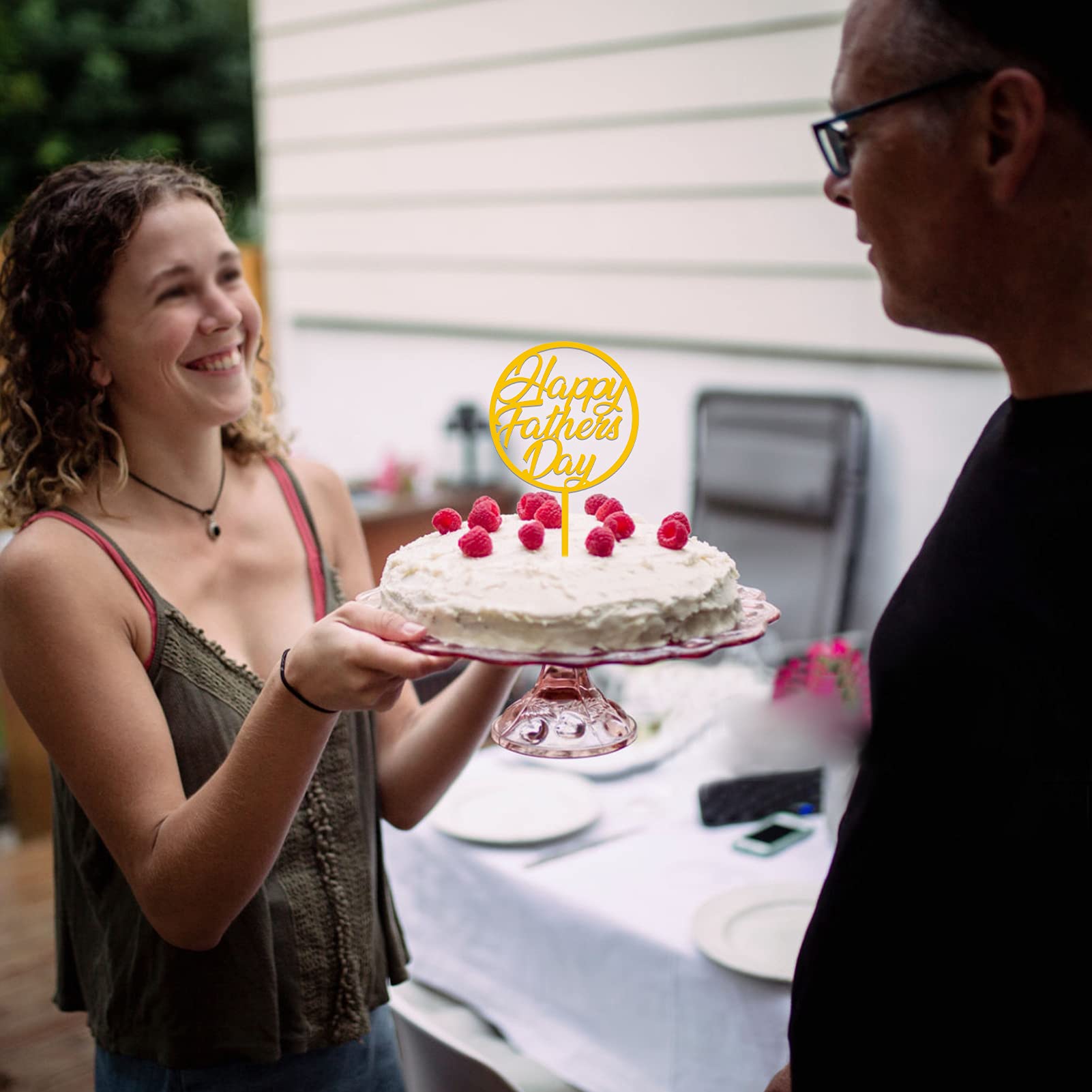 12Pcs Gold & Black Acrylic Happy Birthday Cake Toppers for Dad - Father's Day Party Decorations, Cupcake Picks, Food Decor - Perfect for Father's Birthday Celebrations, Retirement Parties & Family Gatherings