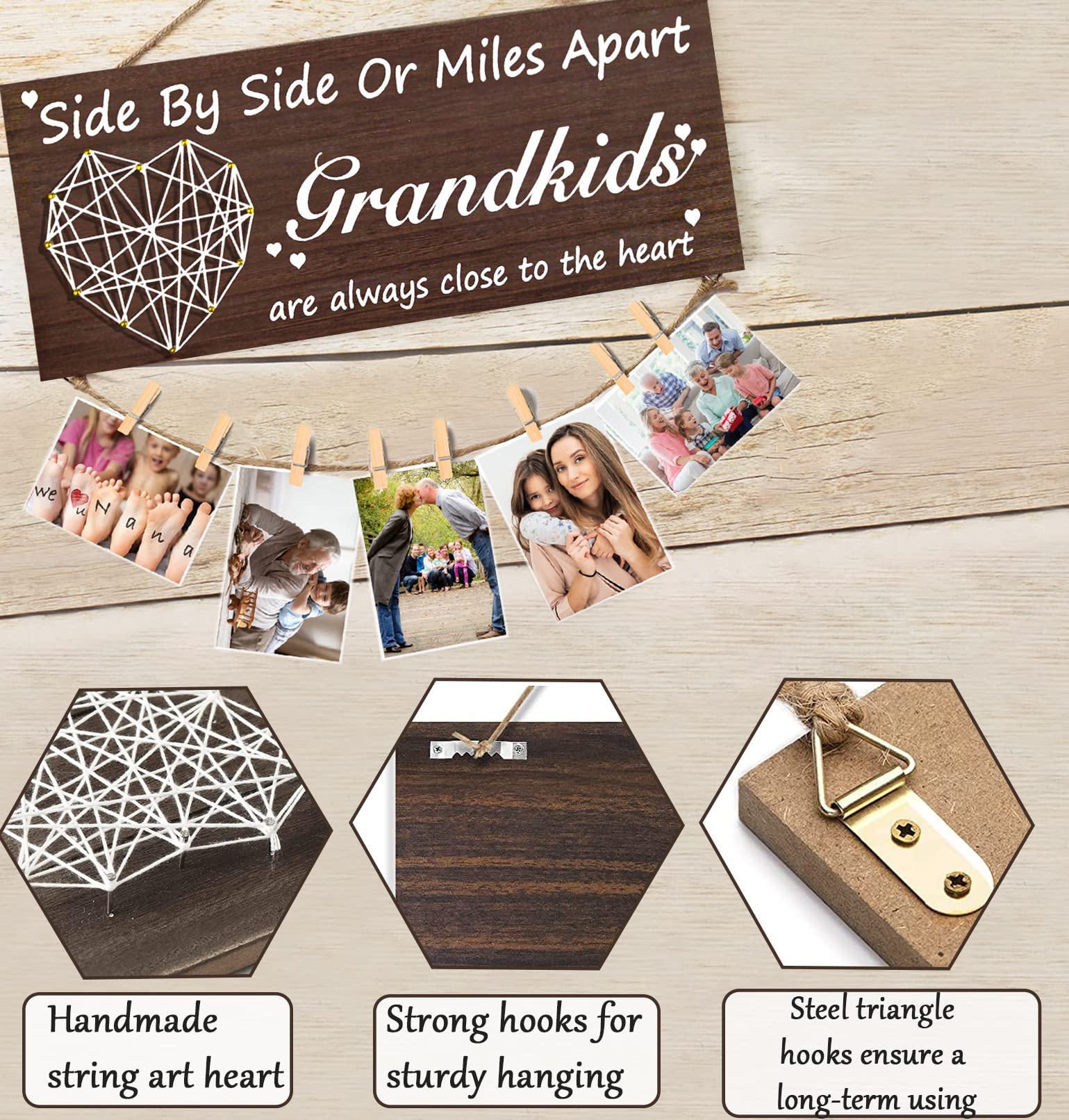 Personalized Picture Frame for Grandma - Black Photo Frame for Grandmother Birthday Gifts from Granddaughter & Grandson | Perfect Nana Gift for Mother's Day, Thanksgiving, Christmas | Home Decor, Office Desk Display, Family Keepsake