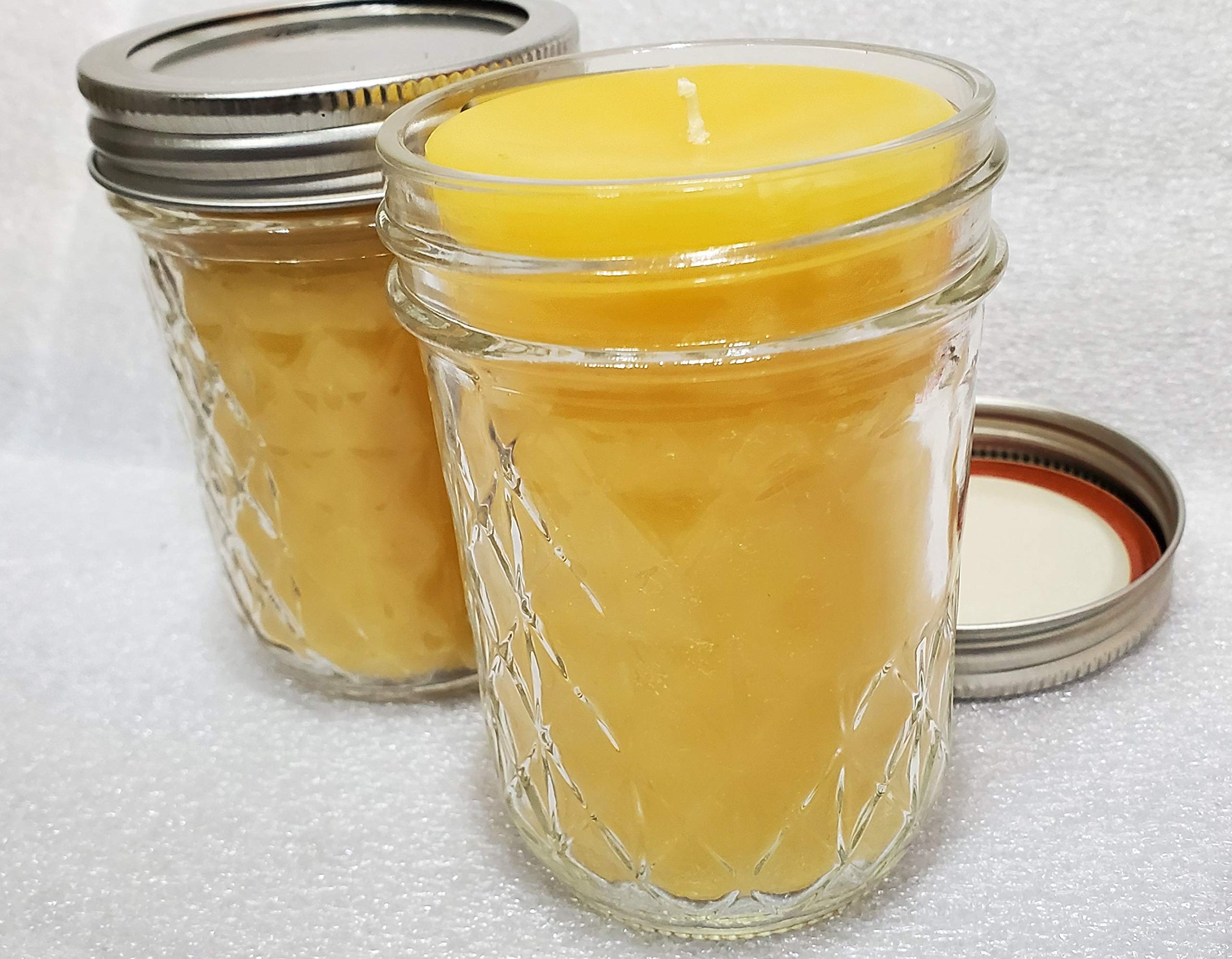 6 Pure Beeswax Jar Candles - 8oz Each, Long-Lasting 48-Hour Burn, Hypoallergenic & Natural, Made in Michigan | Perfect for Aromatherapy, Relaxation, Romantic Dinners & Home Decor