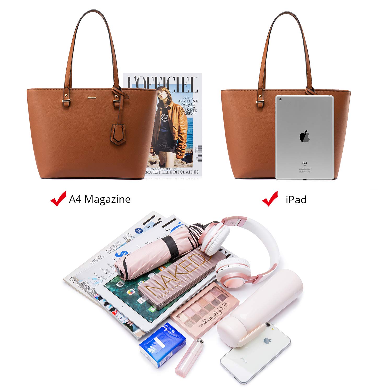LOVEVOOK Women's Handbags Set - 3 Piece Shoulder Bag, Tote & Satchel Purse for Work, Travel & Everyday Use